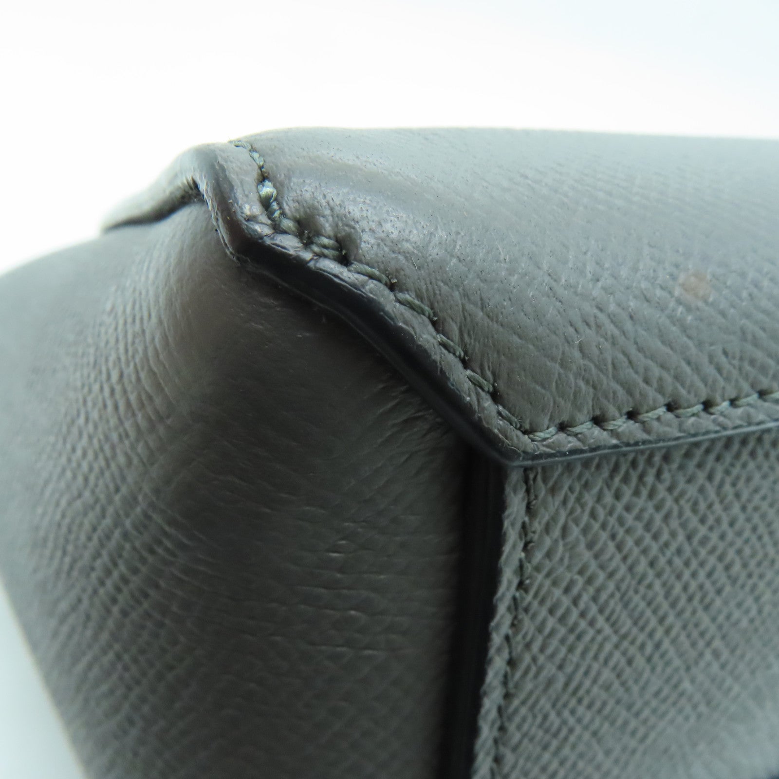 CELINE 牛皮皮革Pico Belt Bag金扣手挽肩背两用袋灰色