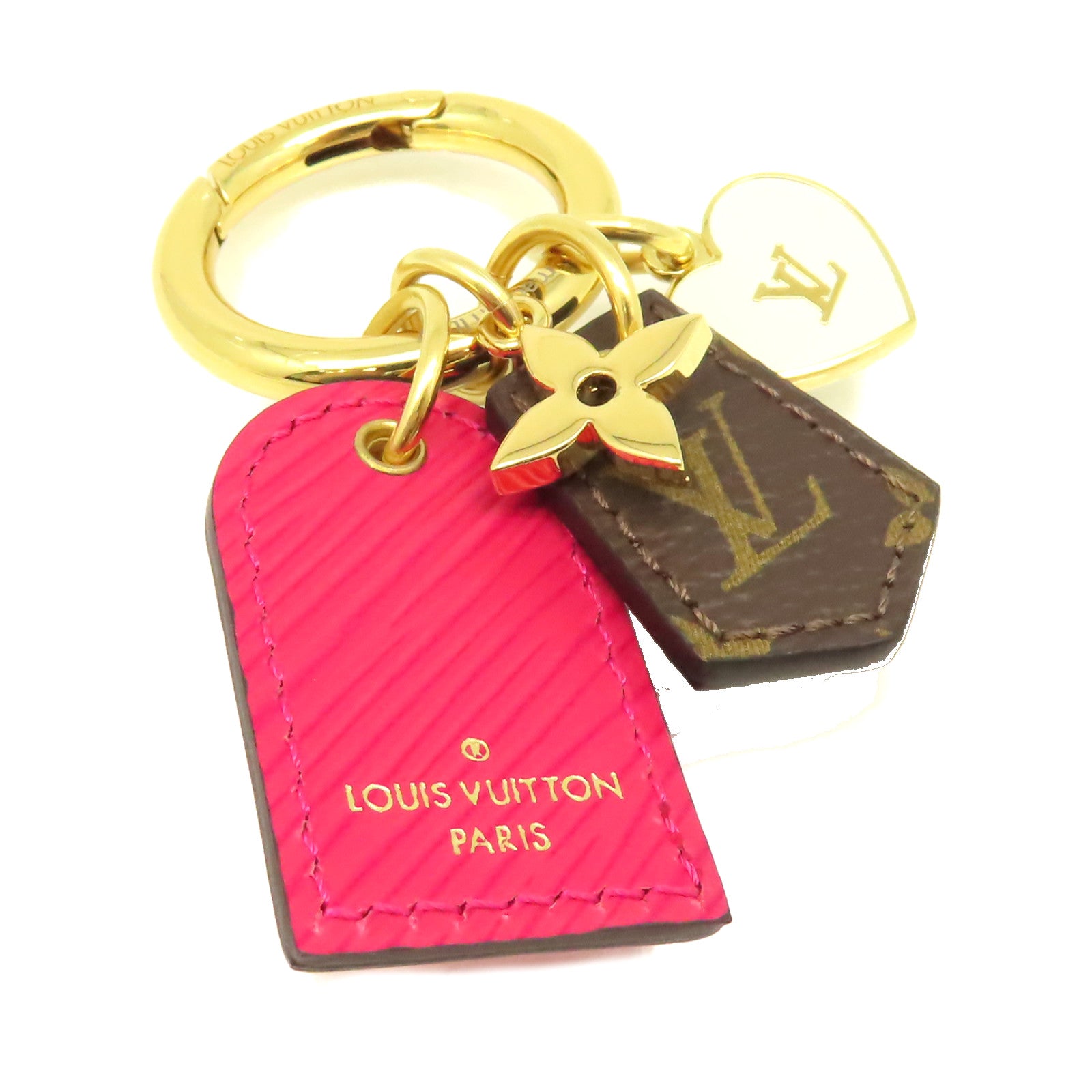 LOUIS VUITTON 金屬/Epi/Monogram Fetish Key Holder掛飾金色/啡色/酒紅色