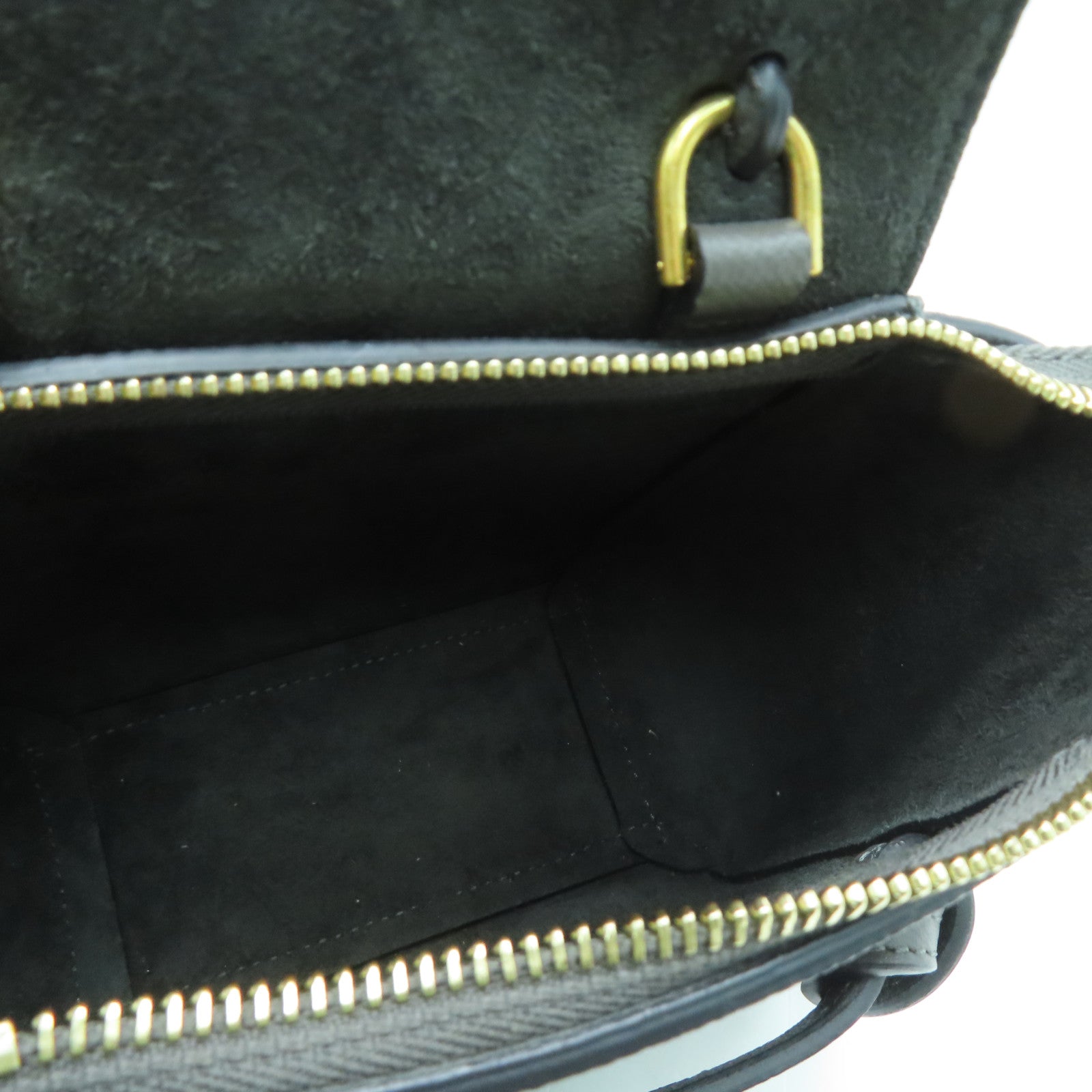 CELINE 牛皮皮革Pico Belt Bag金扣手挽肩背两用袋灰色