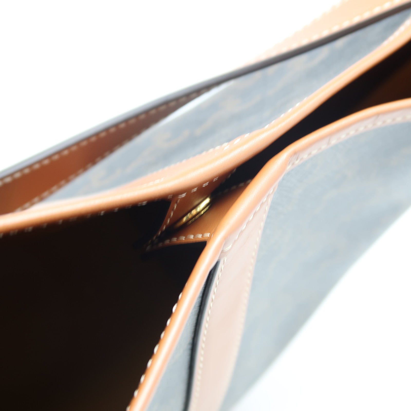 CELINE 塗層帆布Small Triomphe Bucket金扣肩背袋啡色
