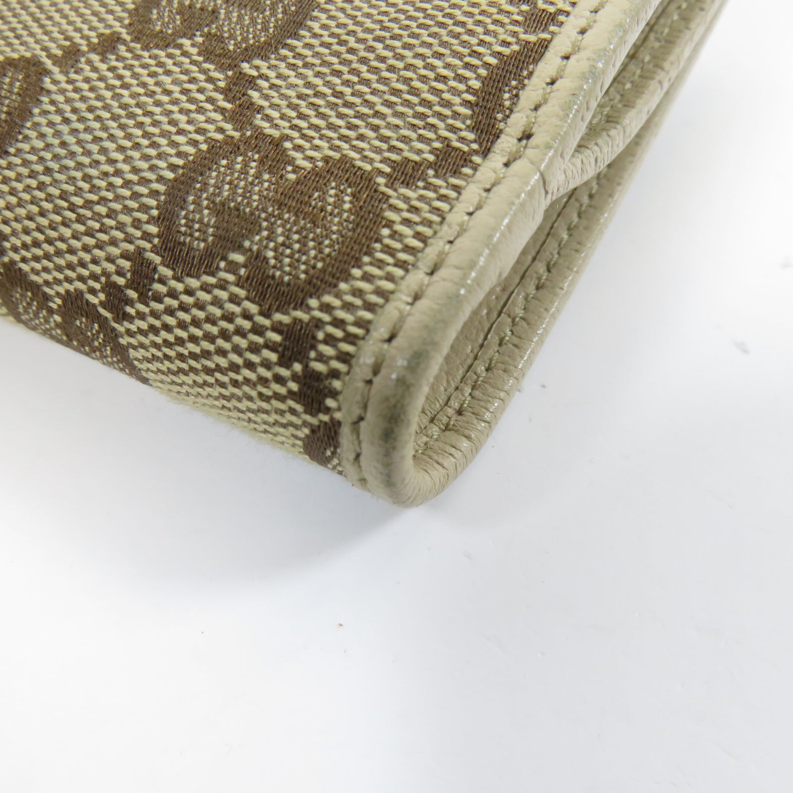 GUCCI 帆布Wallet金扣錢包米色