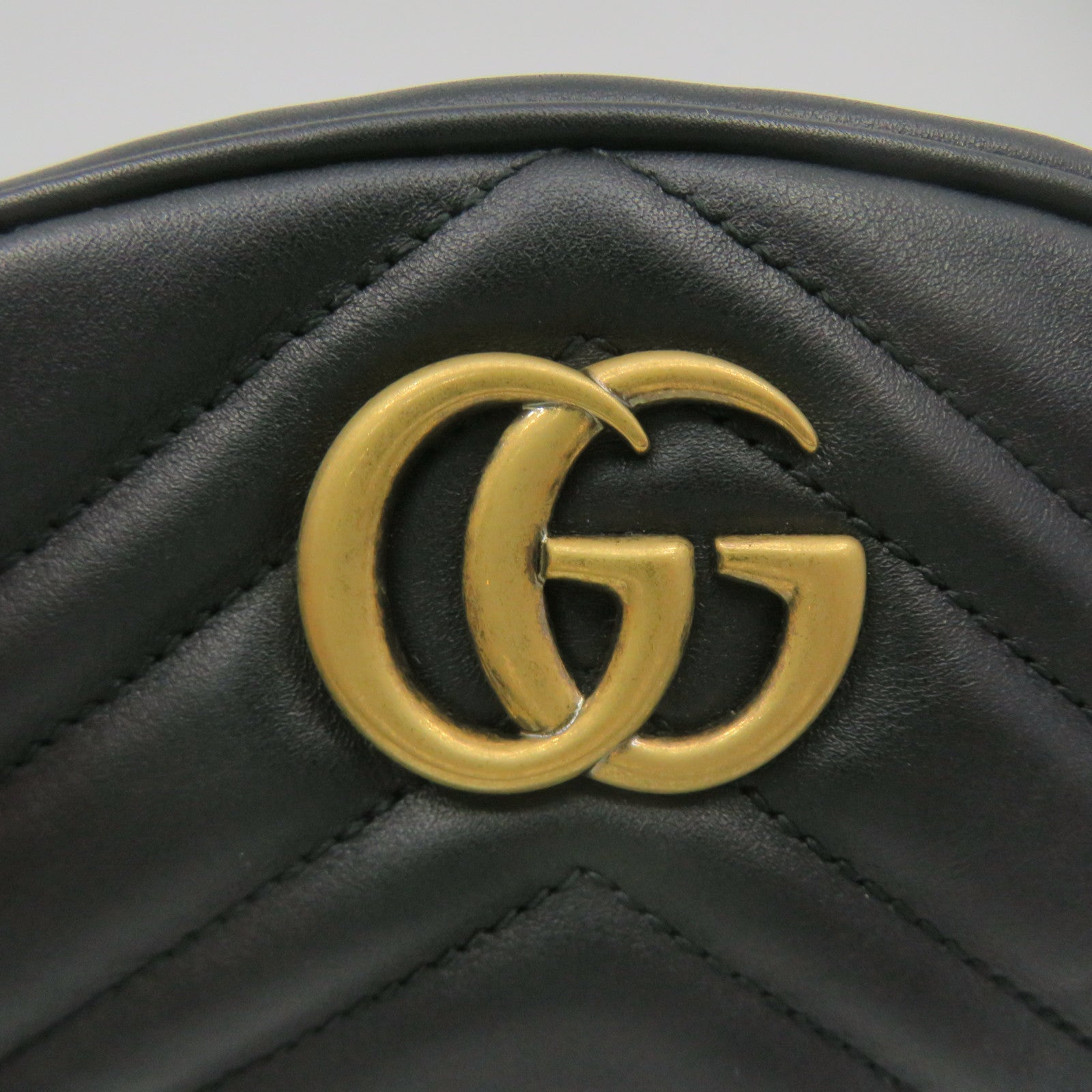 GUCCI 【激減優惠】牛皮皮革GG Marmont Belt Bag腰包黑色