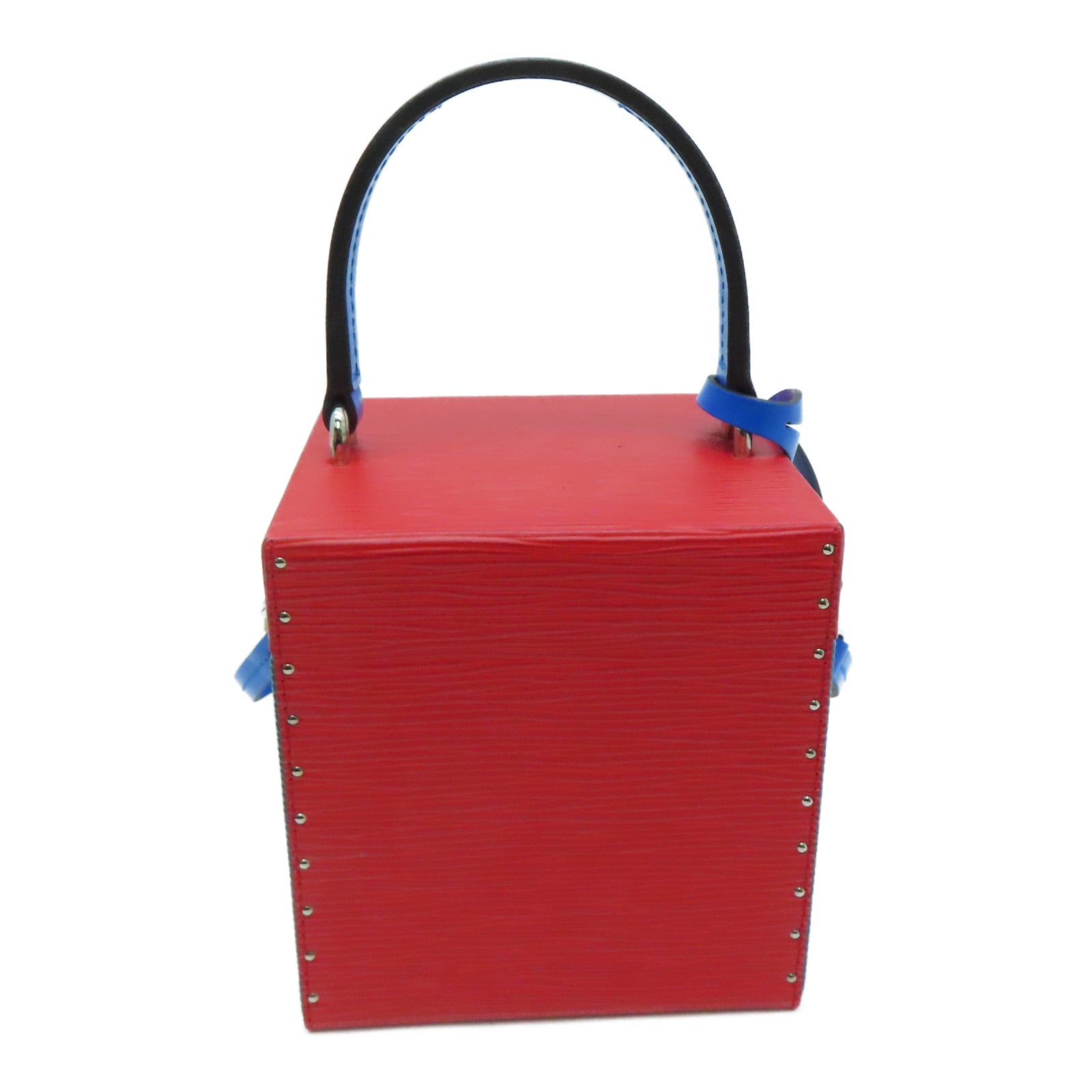 LOUIS VUITTON [Sharp Discount] Epi Bleecker Box Silver Buckle Chain Shoulder Bag Blue/Red