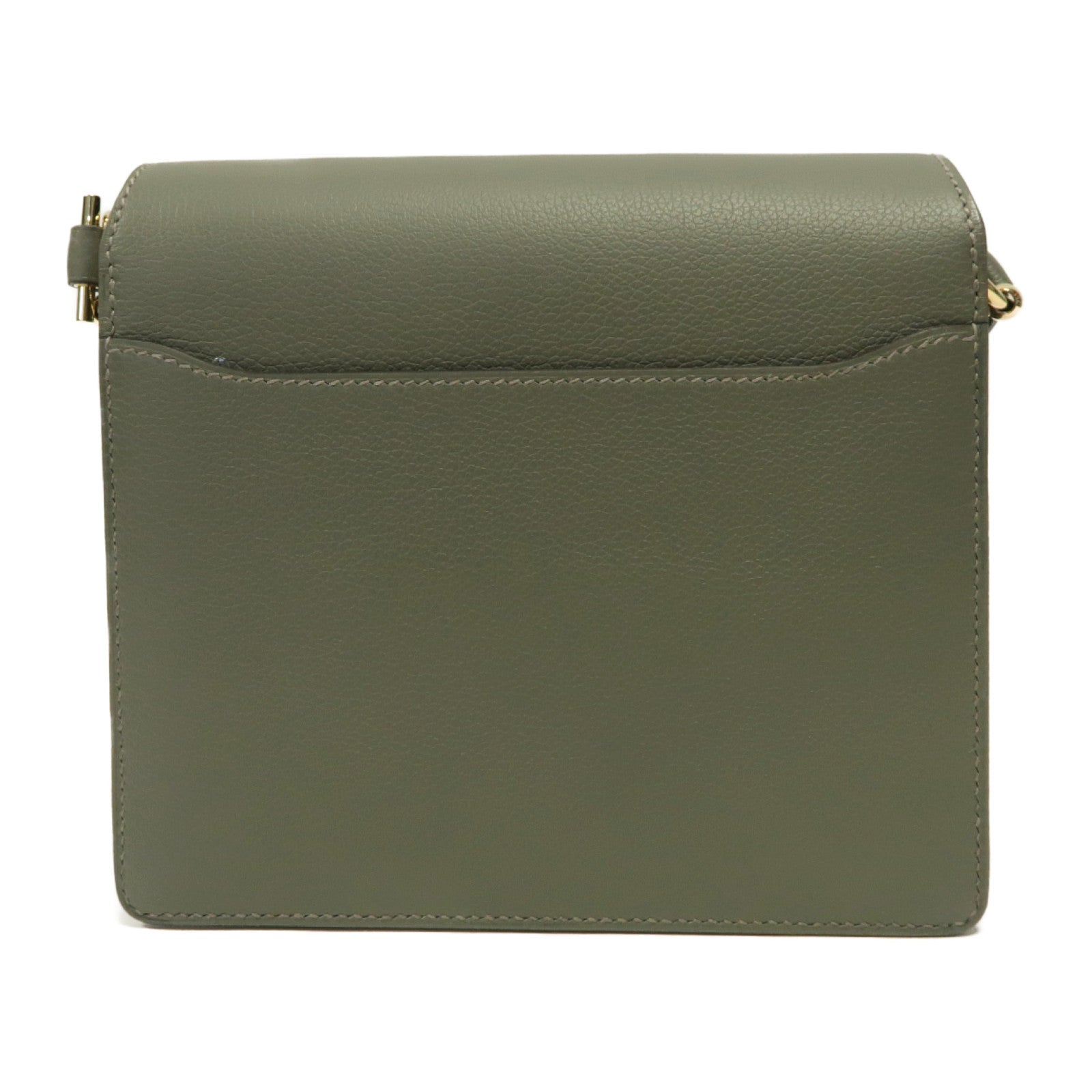 HERMES Evercolor皮革Mini Roulis金扣肩背袋灰色