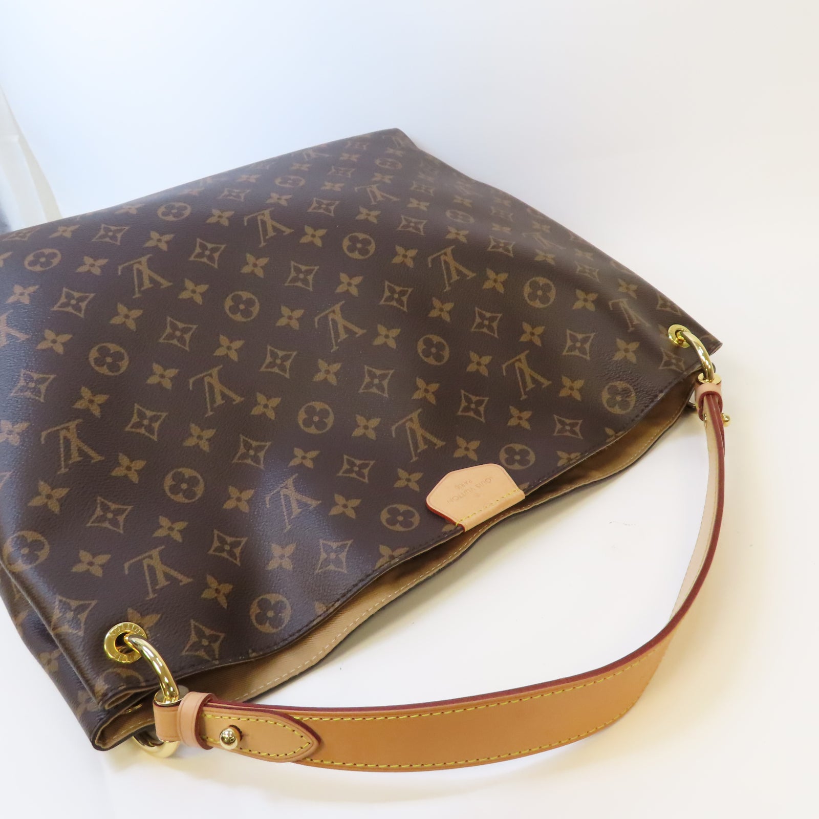 LOUIS VUITTON Monogram Graceful MM金扣肩背袋啡色