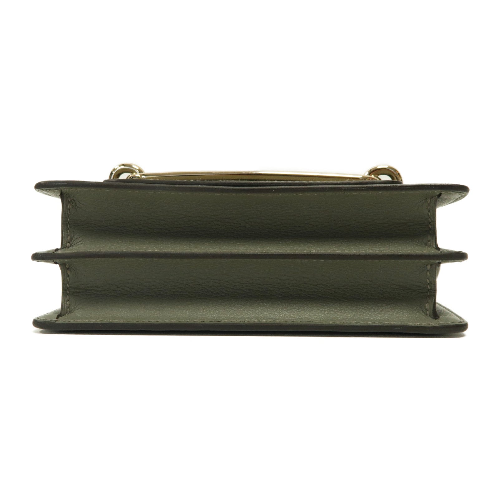 HERMES Evercolor皮革Mini Roulis金扣肩背袋灰色