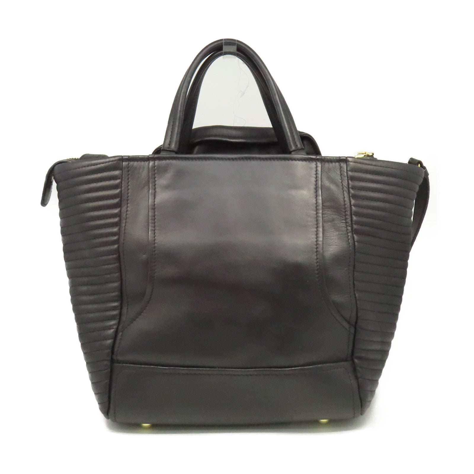 MOSCHINO 牛皮皮革2Way Shoulder Bag金扣手挽肩背兩用袋黑色