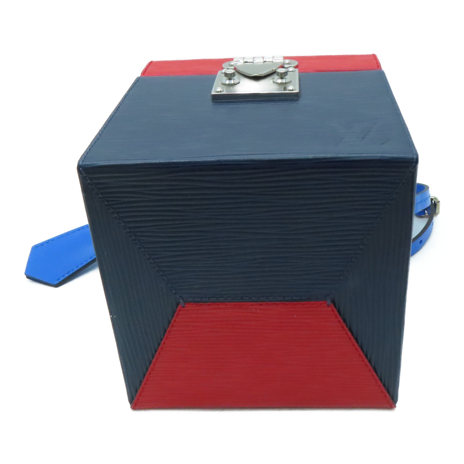 LOUIS VUITTON [Sharp Discount] Epi Bleecker Box Silver Buckle Chain Shoulder Bag Blue/Red