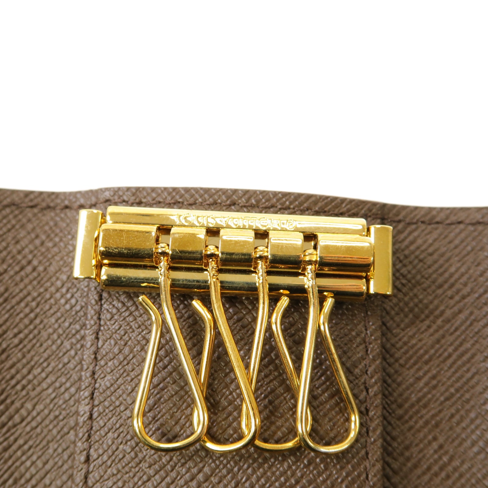 LOUIS VUITTON Damier Key case 4金扣鎖匙包棕色