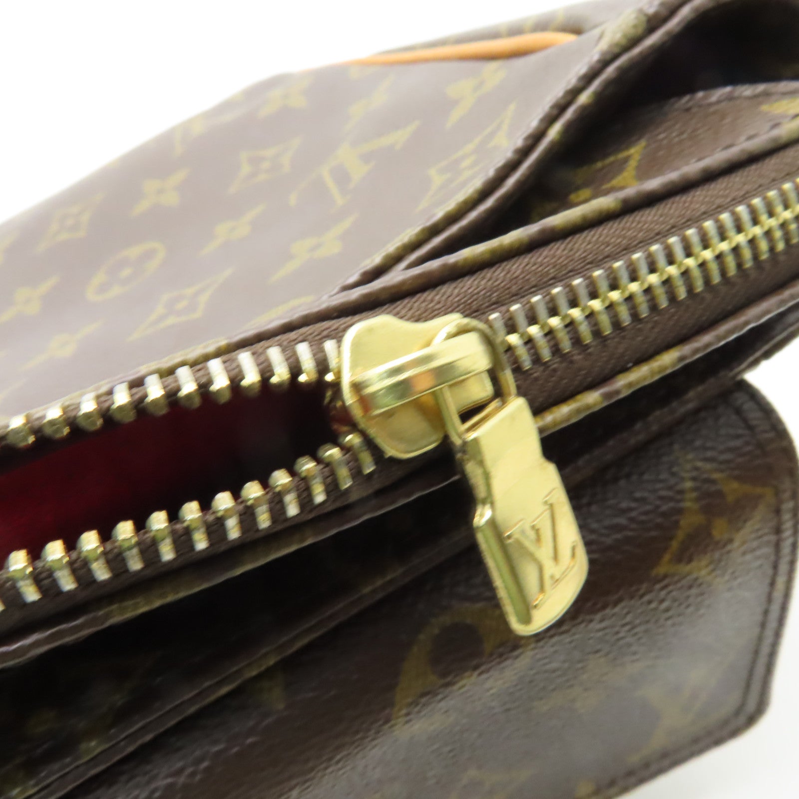 LOUIS VUITTON Monogram Viva Cite GM金扣肩背袋棕色