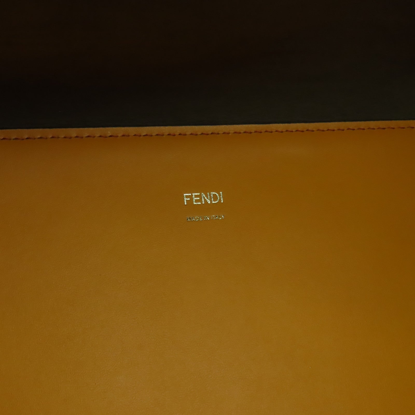 FENDI 牛皮皮革Sunsgine Mudium金扣手挽肩背兩用袋橙色