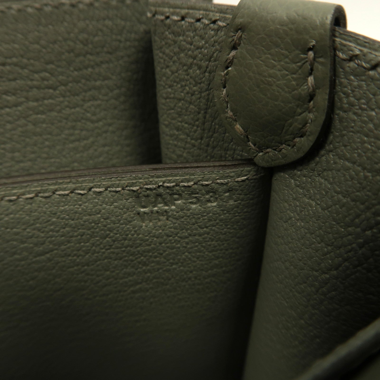 HERMES Evercolor皮革Mini Roulis金扣肩背袋灰色