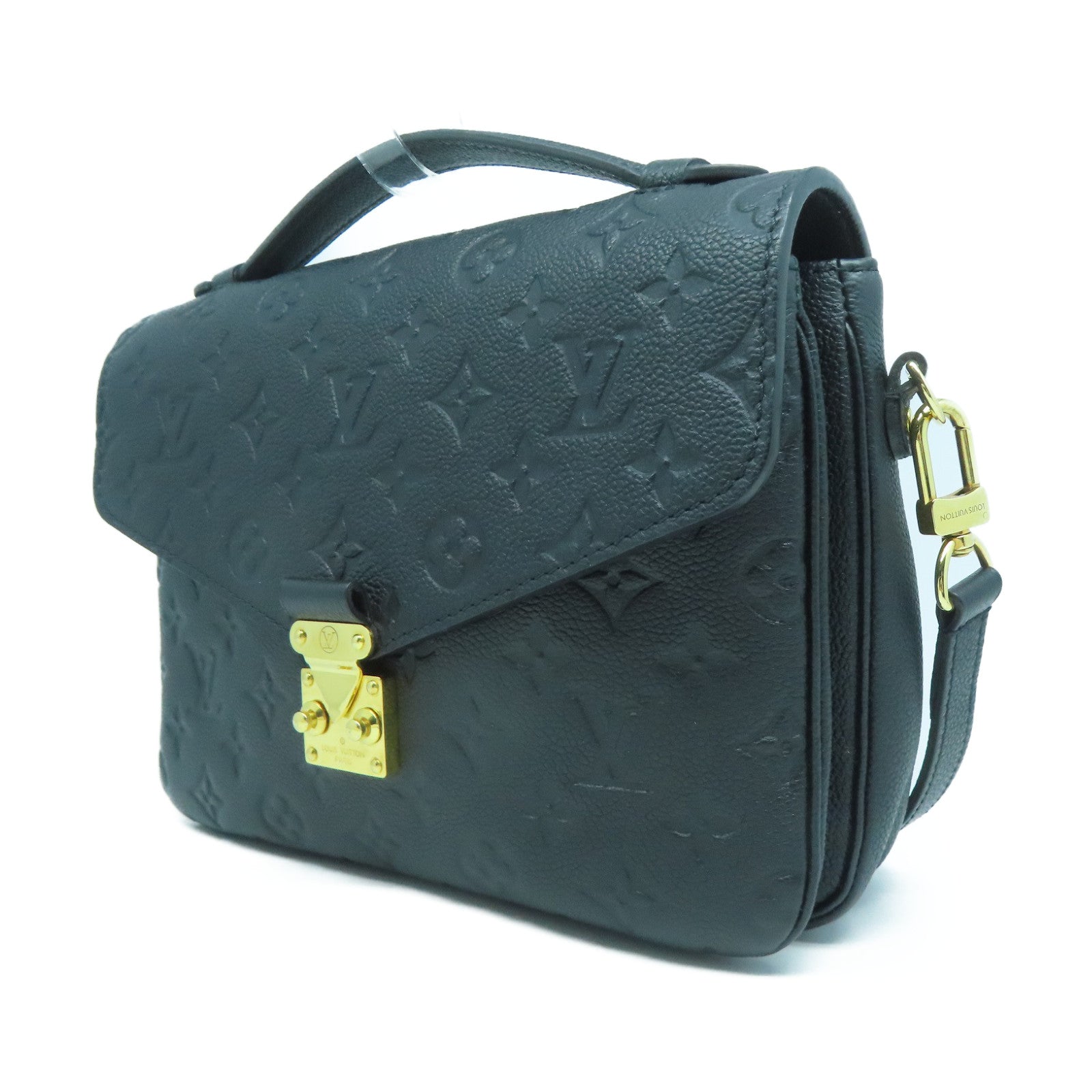 LOUIS VUITTON Monogram Empreinte Pochette Metis金扣手挽肩背兩用袋黑色