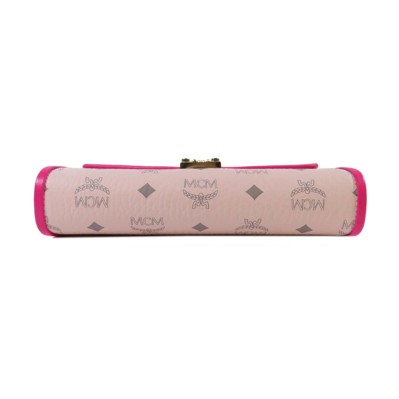 MCM 皮革Shoulder Bag金扣肩背袋粉紅色