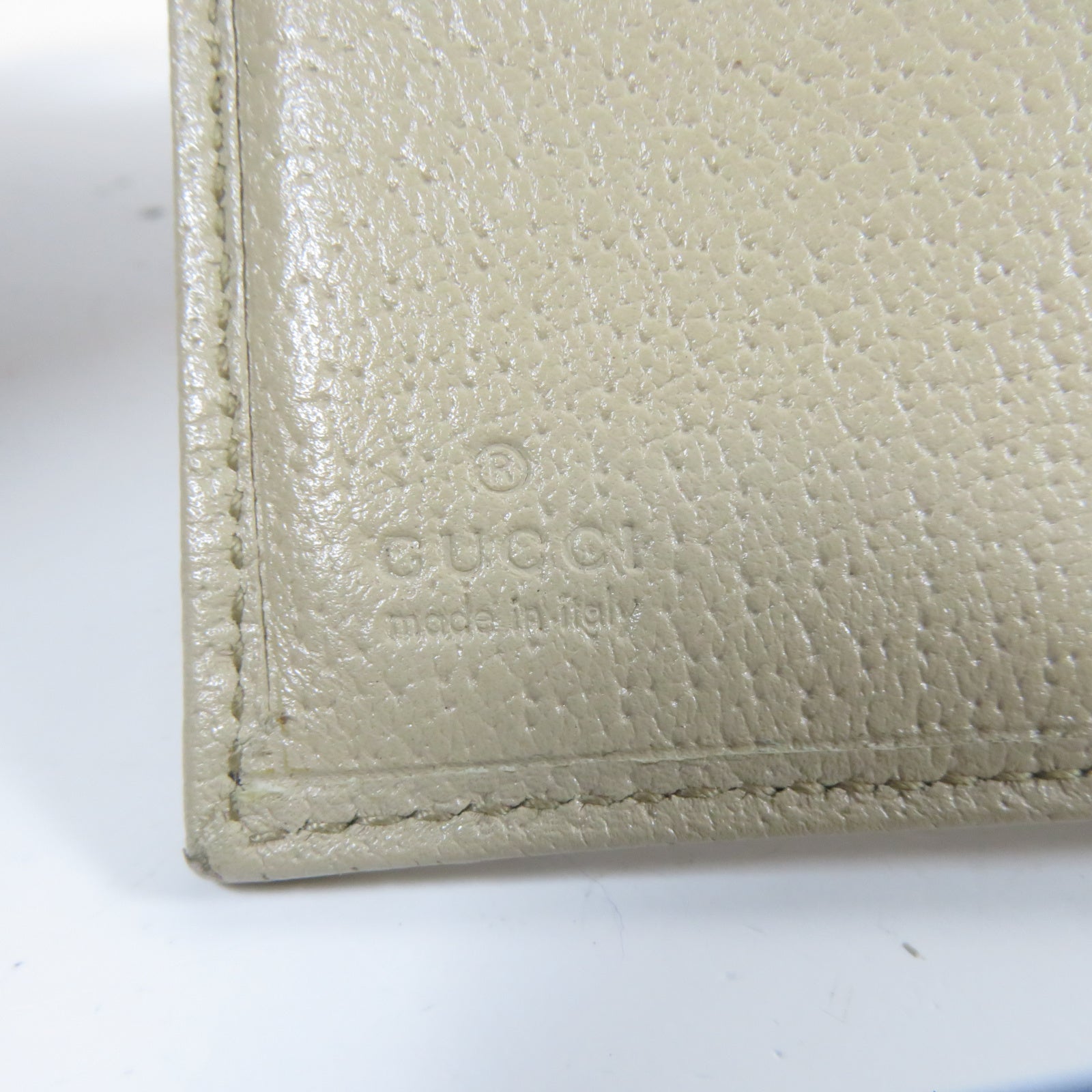 GUCCI 帆布Wallet金扣錢包米色