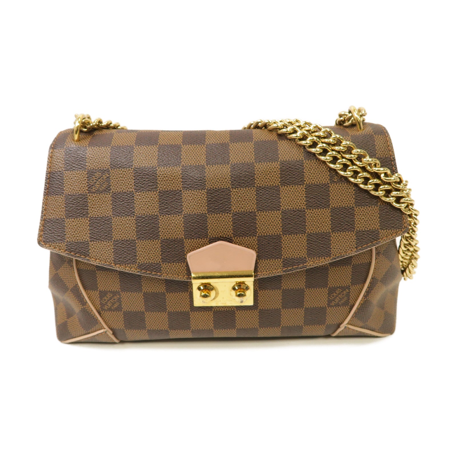 LOUIS VUITTON Damier Caissa Clutch Cherry Shoulder Bag金扣鏈帶肩背袋棕色