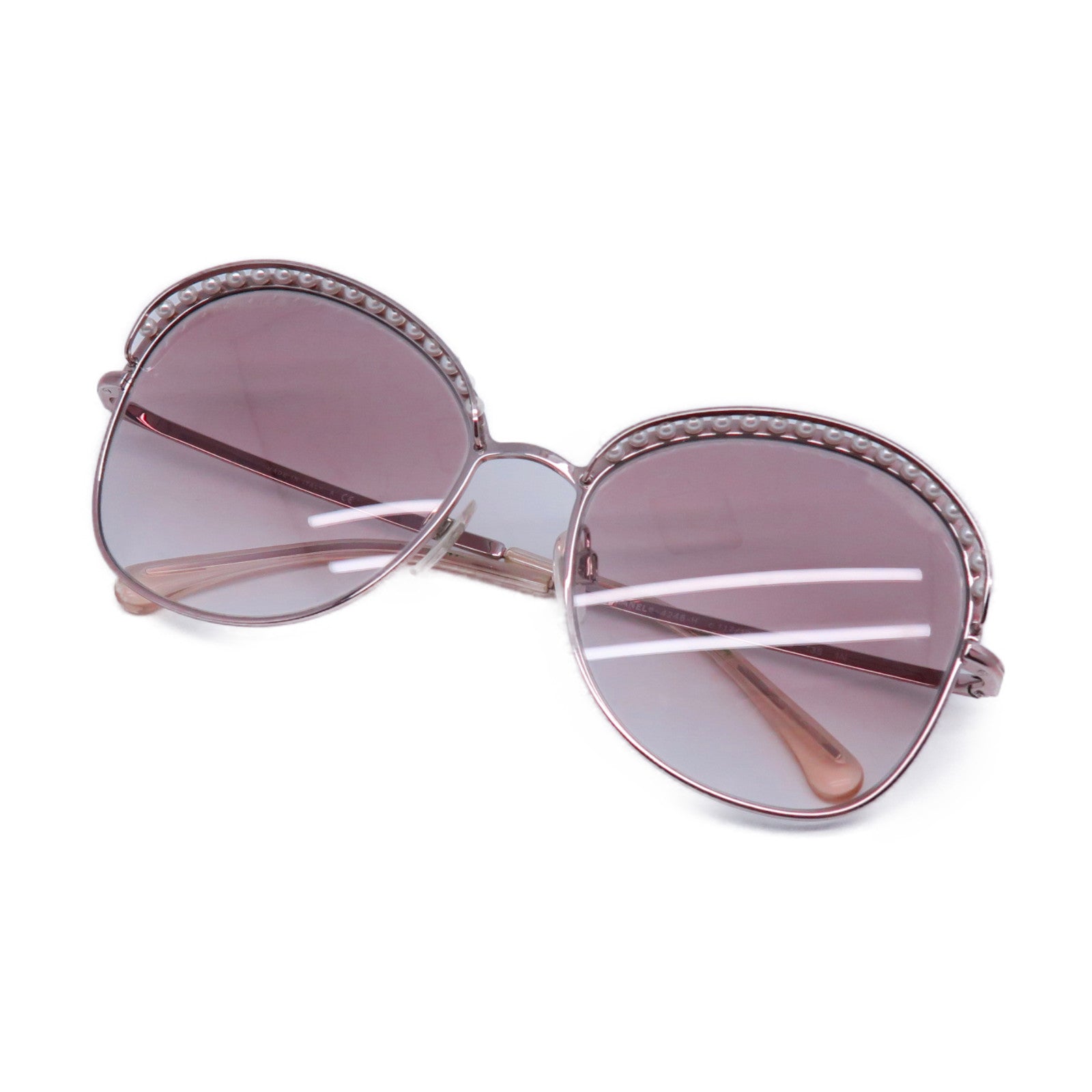CHANEL 金属/PVC Sunglasses银扣太阳眼镜银色/紫色