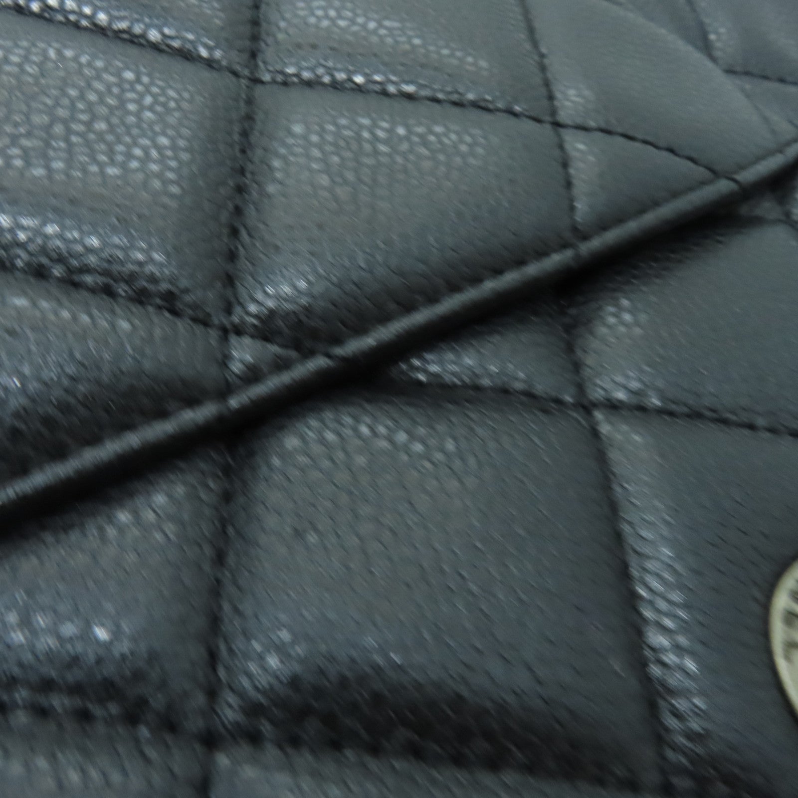CHANEL 菱格Caviar皮革GST銀扣手挽袋黑色