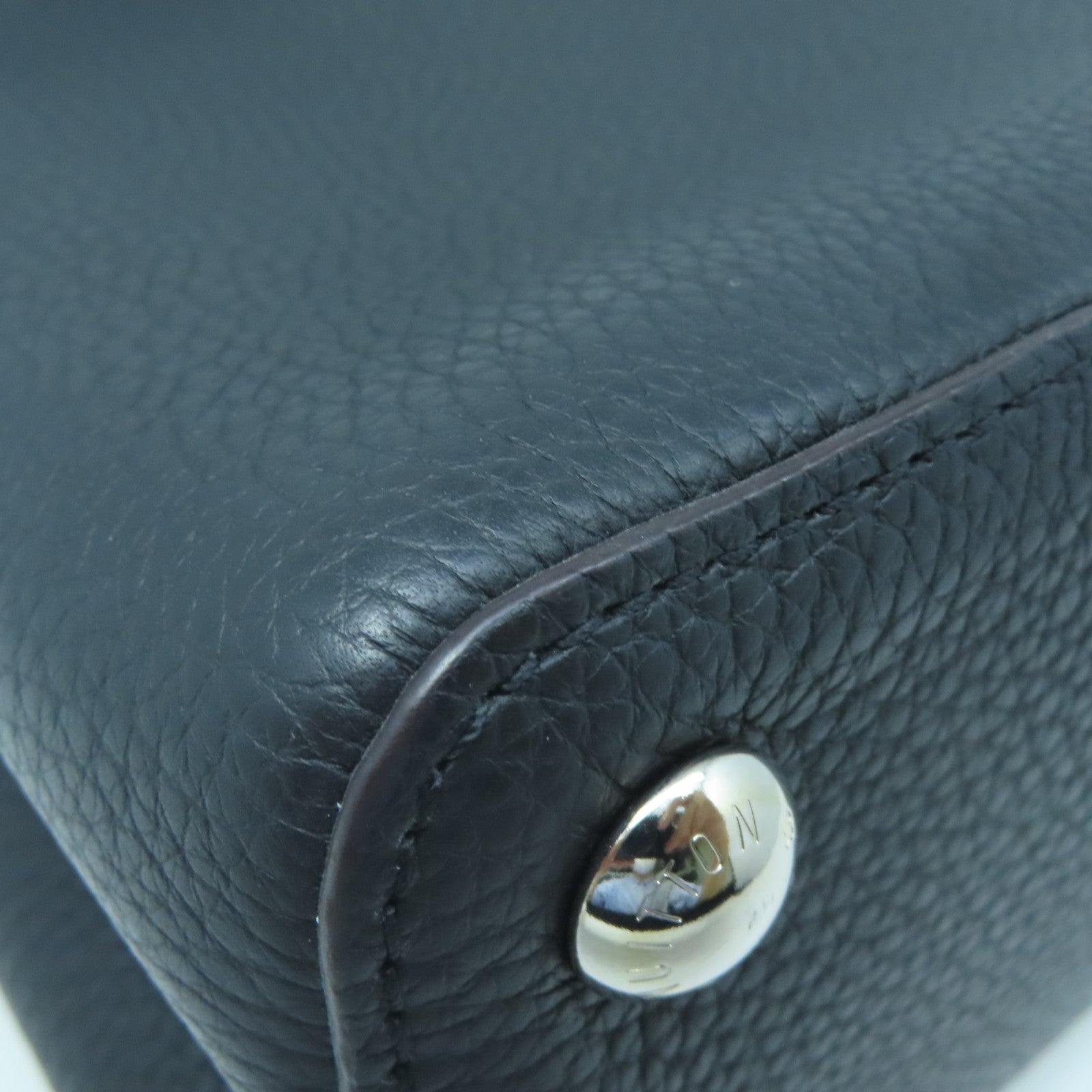 LOUIS VUITTON Taurillon Leather/Snakeskin Leather Capucines BB Silver Buckle Handle Shoulder Back Dual Use Black