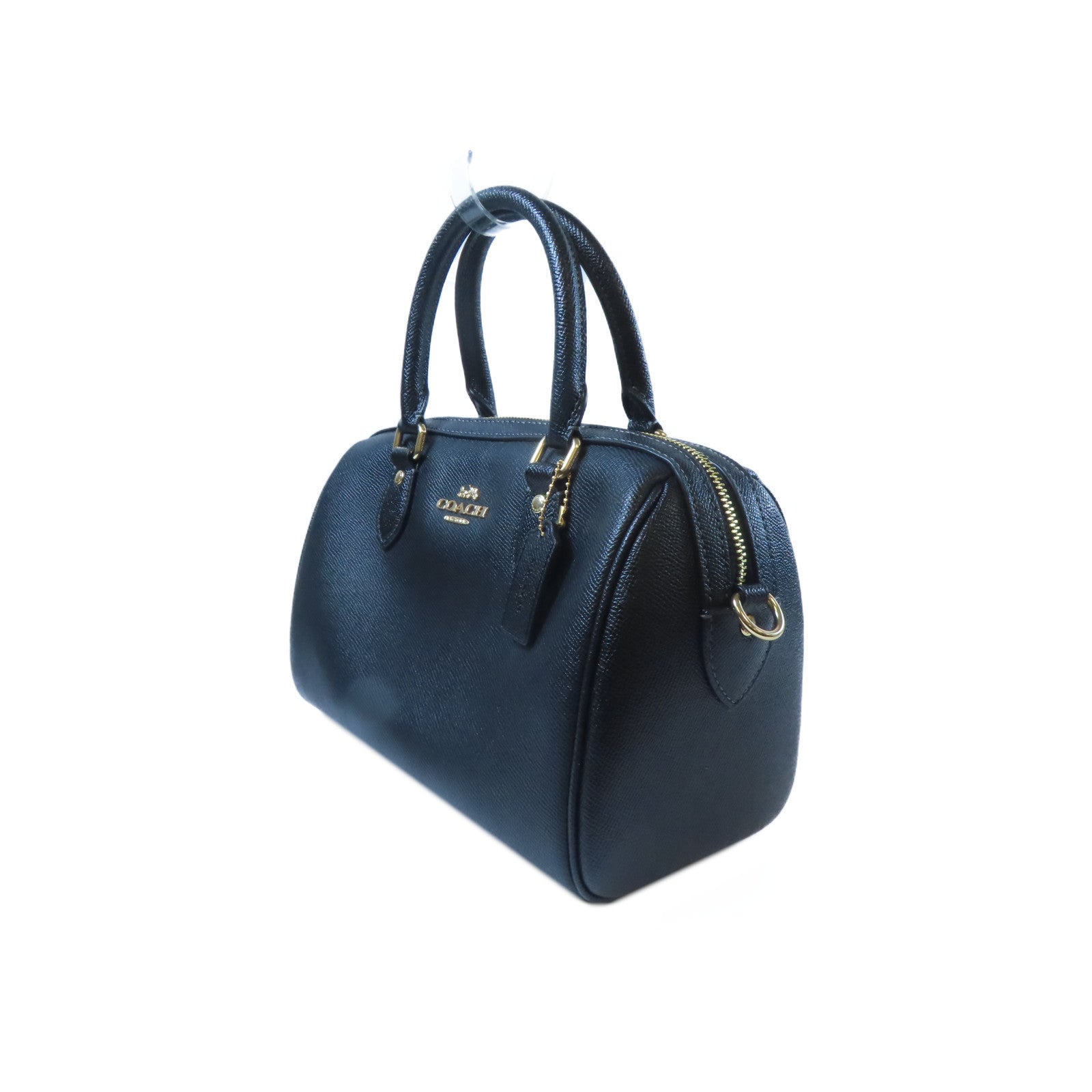 COACH 牛皮皮革2 Way Shoulder Bag金扣手挽肩背兩用袋黑色