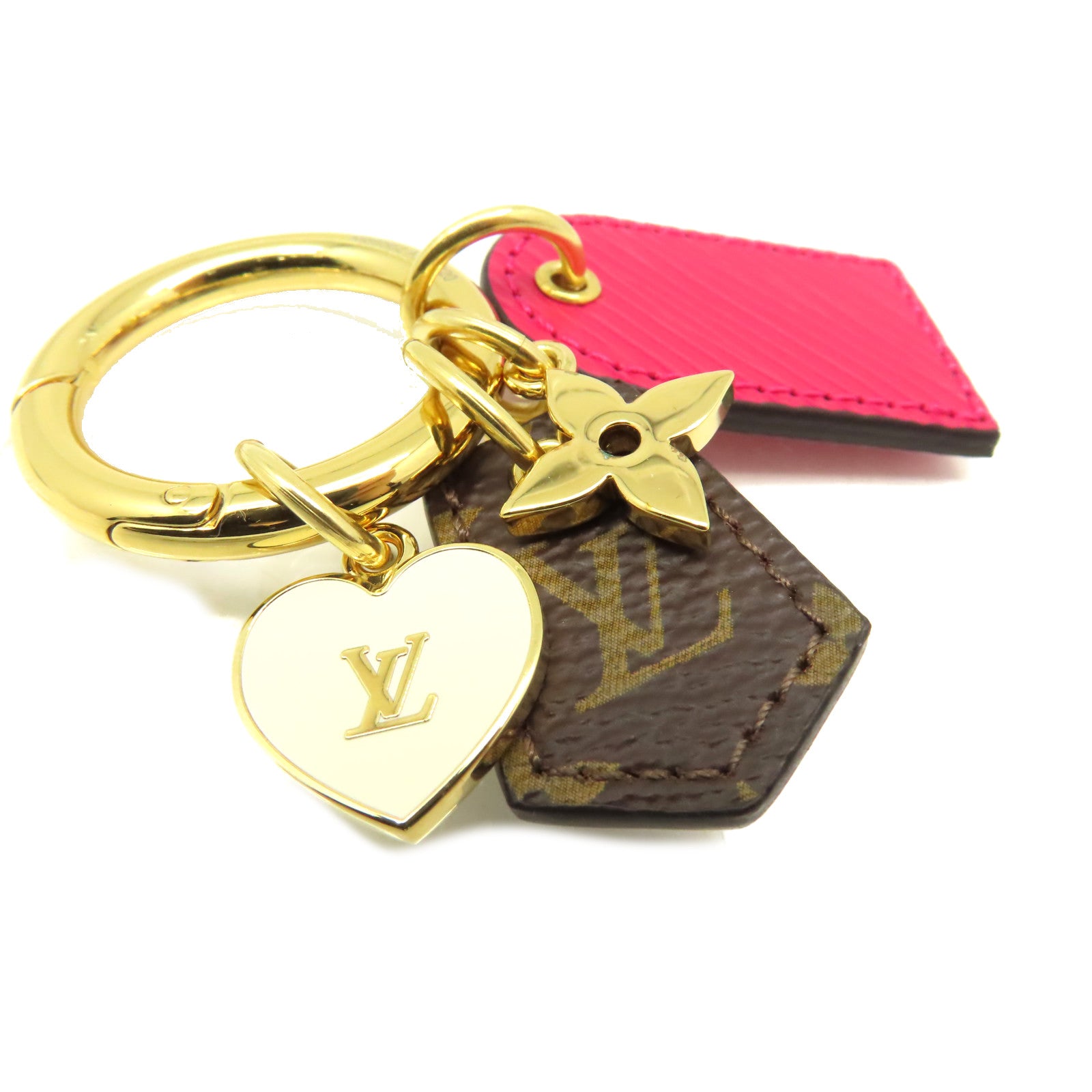LOUIS VUITTON 金屬/Epi/Monogram Fetish Key Holder掛飾金色/啡色/酒紅色