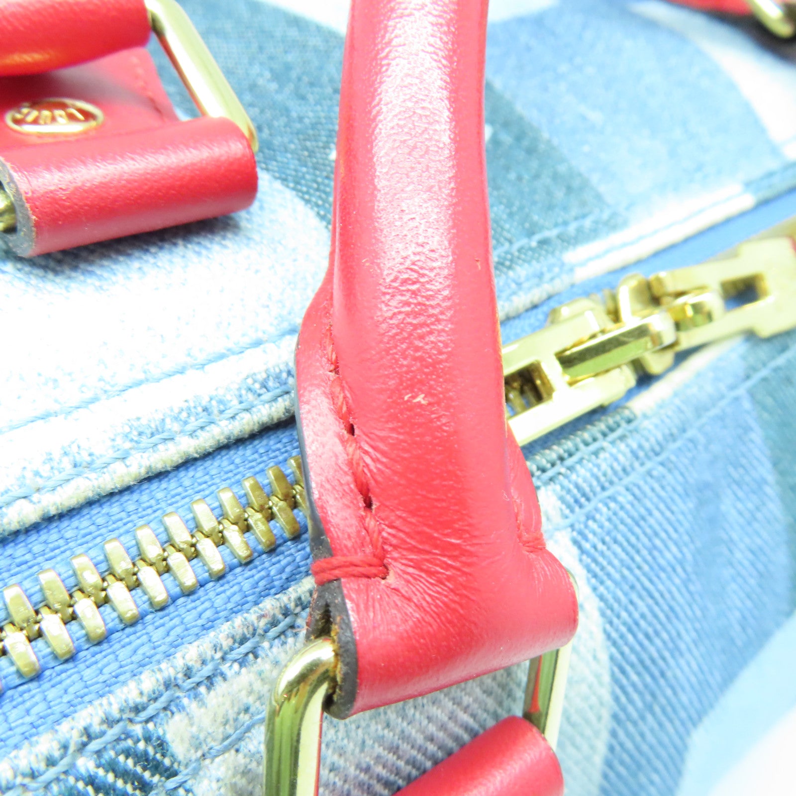LOUIS VUITTON 【激減優惠】Monogram Denim Speedy 30 Bandouliere金扣手挽肩背兩用袋藍色