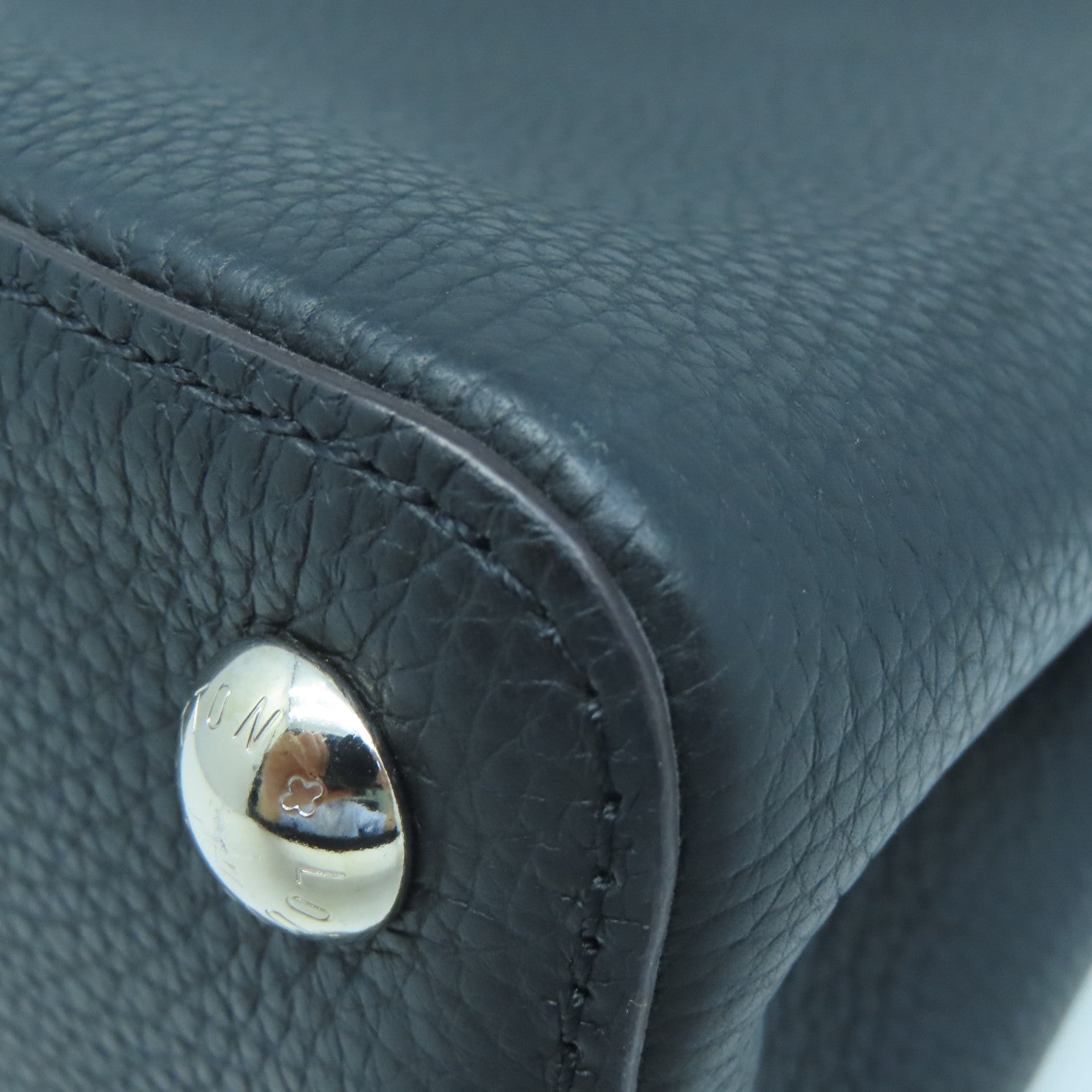 LOUIS VUITTON Taurillon Leather/Snakeskin Leather Capucines BB Silver Buckle Handle Shoulder Back Dual Use Black