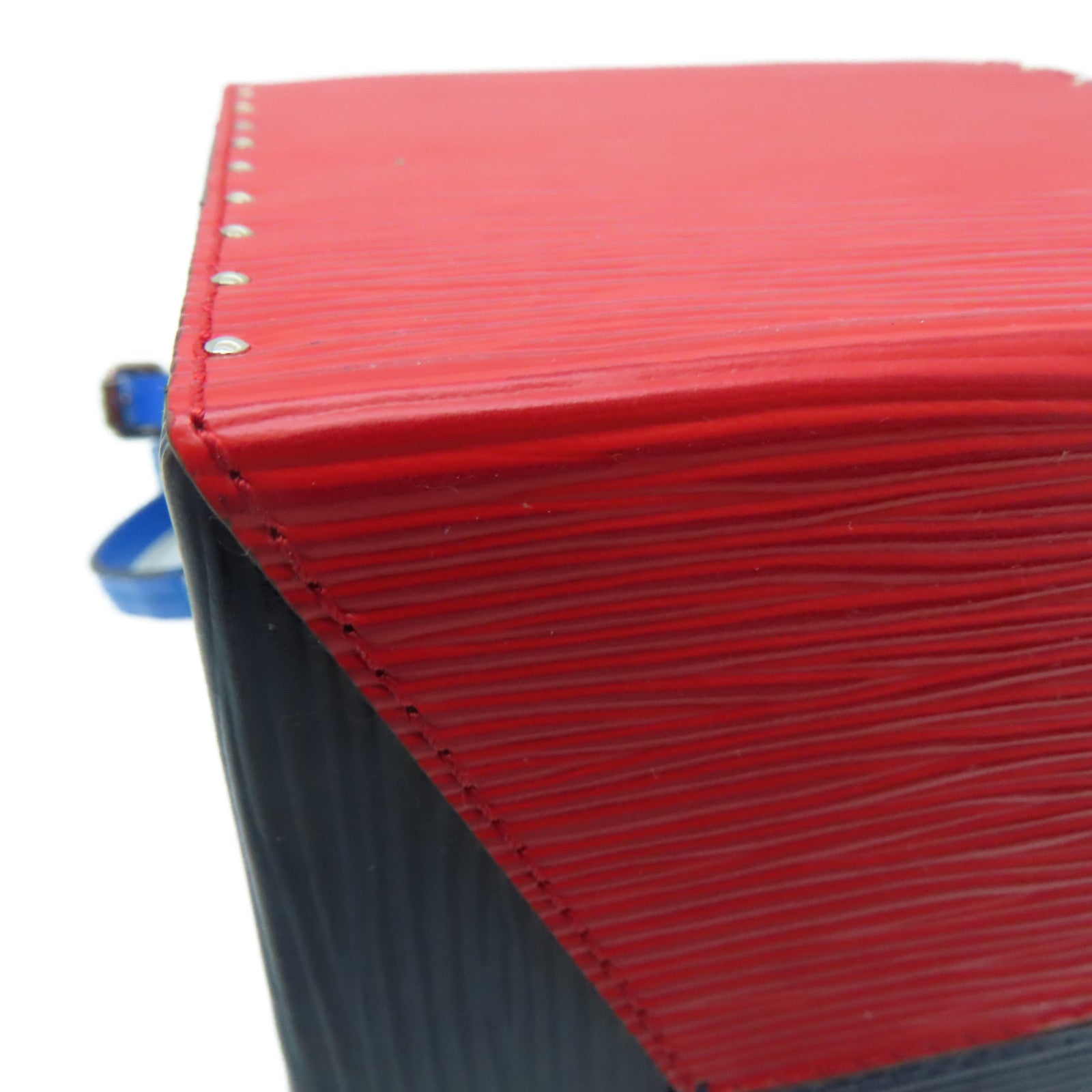 LOUIS VUITTON [Sharp Discount] Epi Bleecker Box Silver Buckle Chain Shoulder Bag Blue/Red