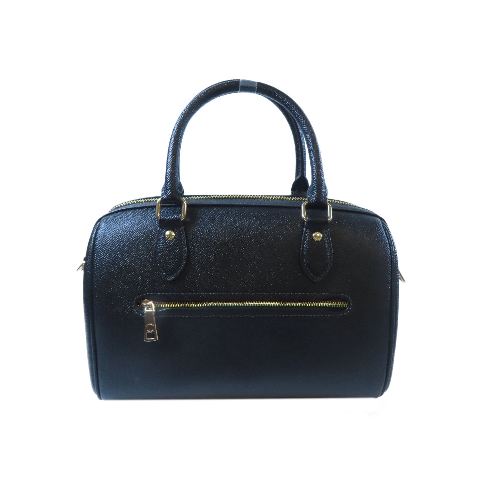 COACH 牛皮皮革2 Way Shoulder Bag金扣手挽肩背兩用袋黑色