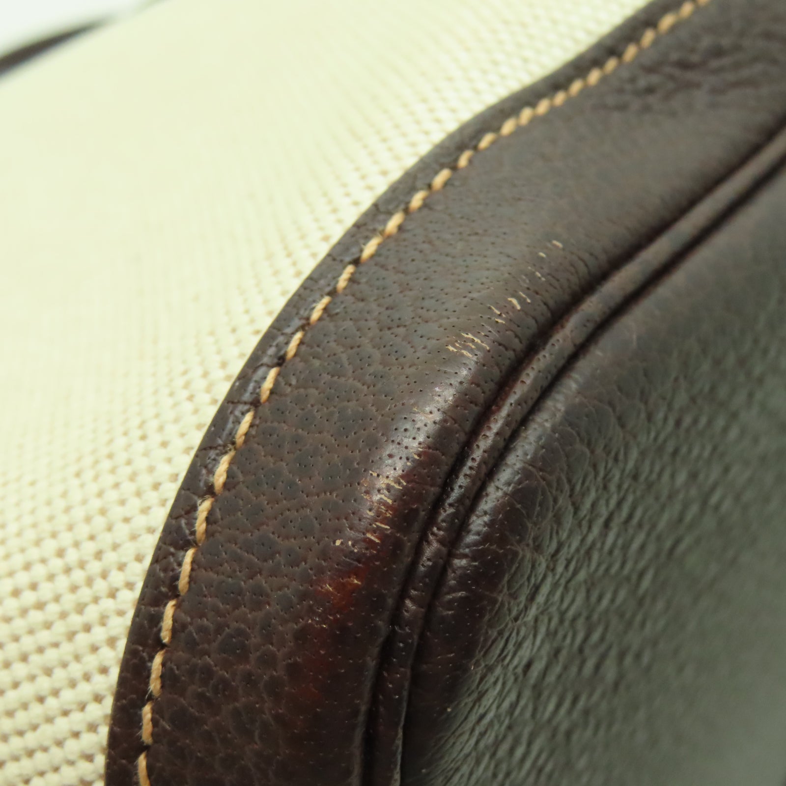 HERMES Toile H帆布Garden Party TPM銀扣手挽袋米色