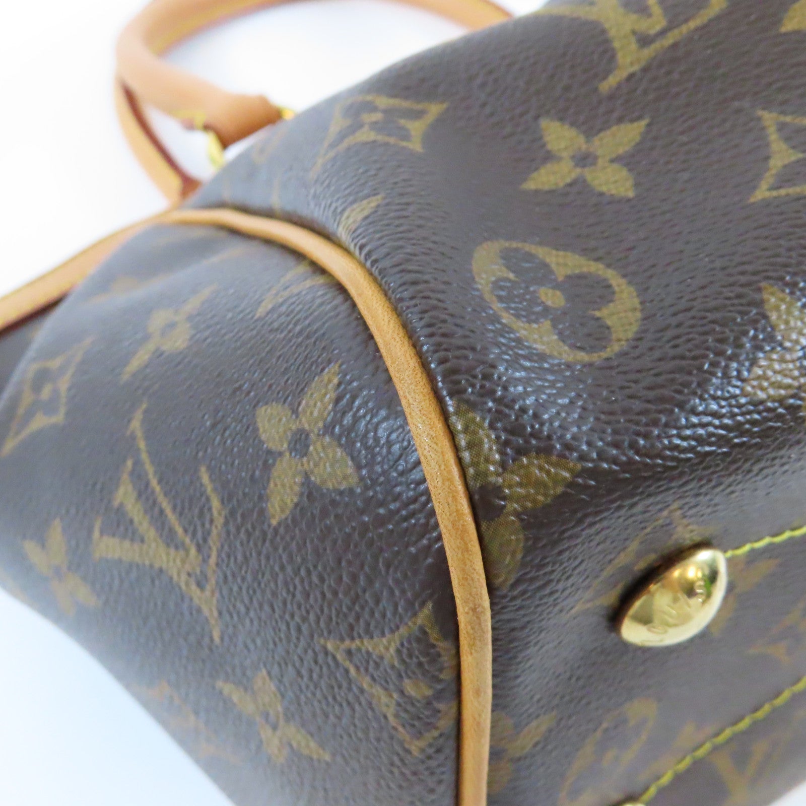 LOUIS VUITTON Monogram Tivoli PM金扣手挽袋啡色