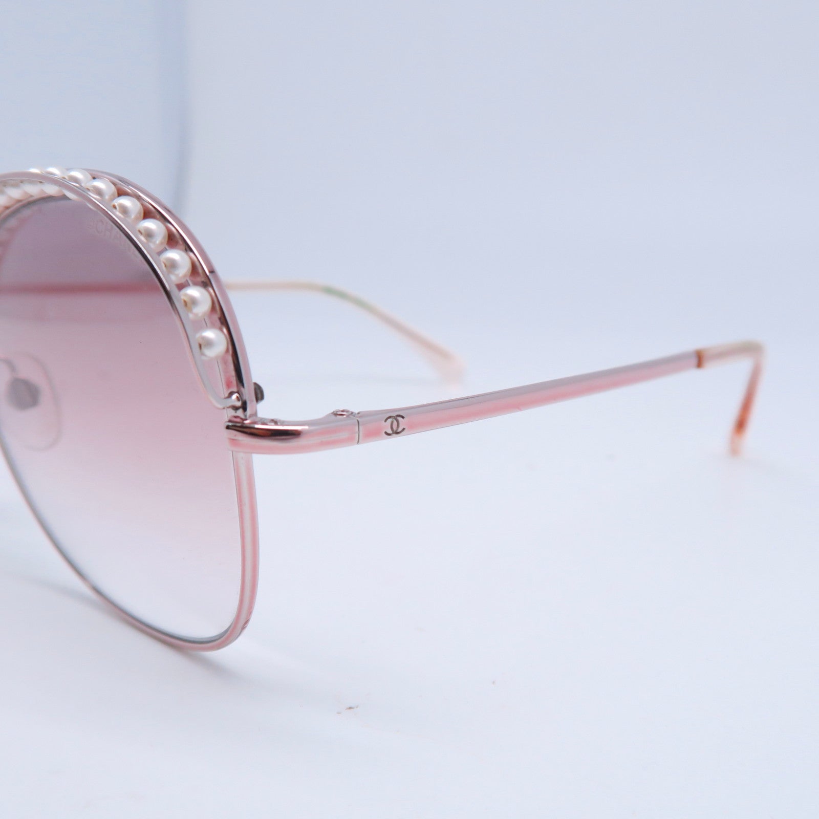 CHANEL 金属/PVC Sunglasses银扣太阳眼镜银色/紫色