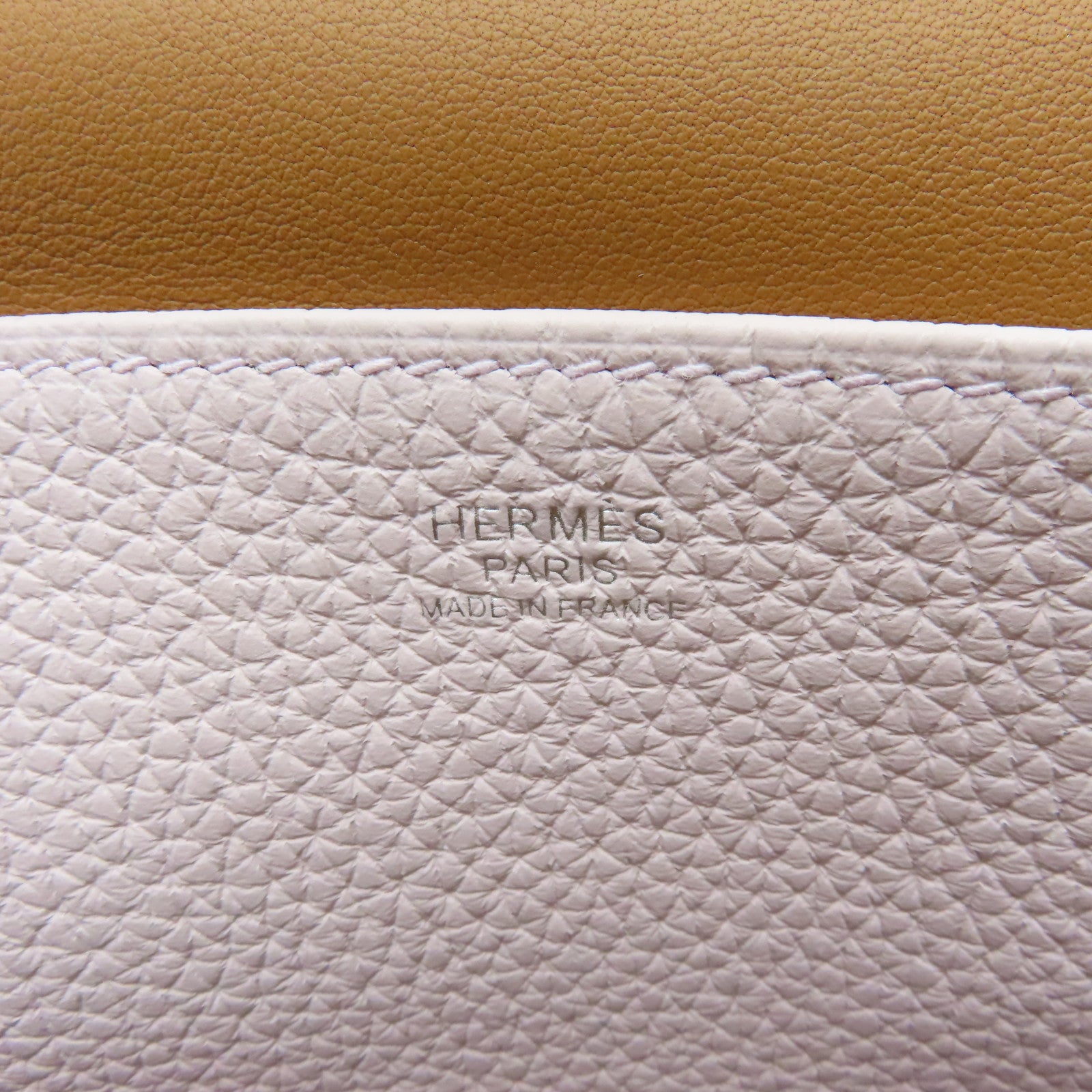 HERMES Clemence皮革Halzan 25銀扣手挽肩背兩用袋錦葵紫色