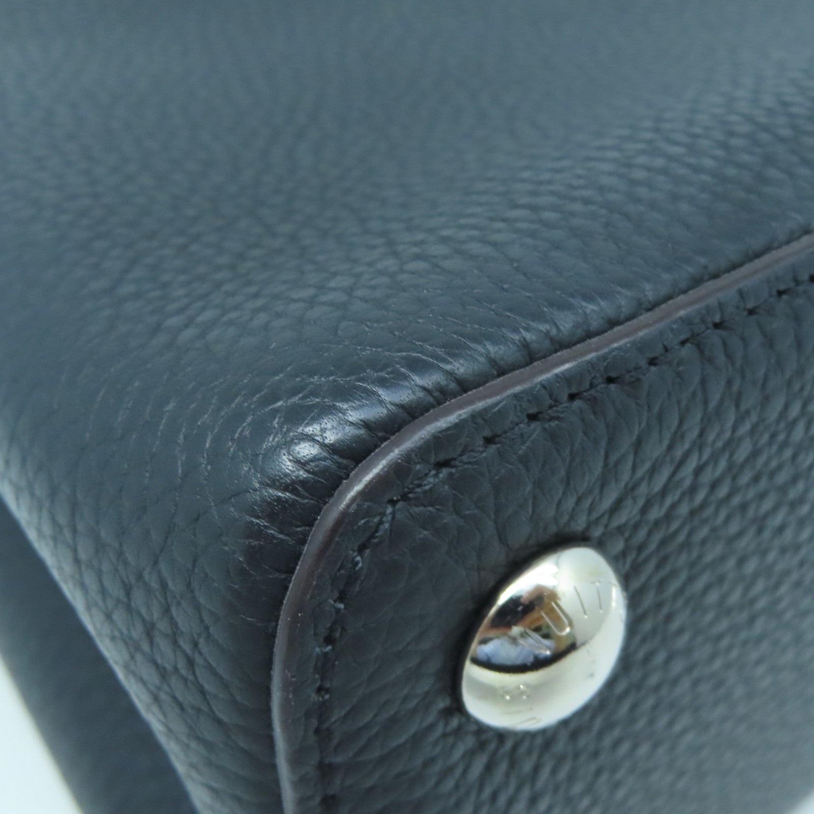 LOUIS VUITTON Taurillon Leather/Snakeskin Leather Capucines BB Silver Buckle Handle Shoulder Back Dual Use Black