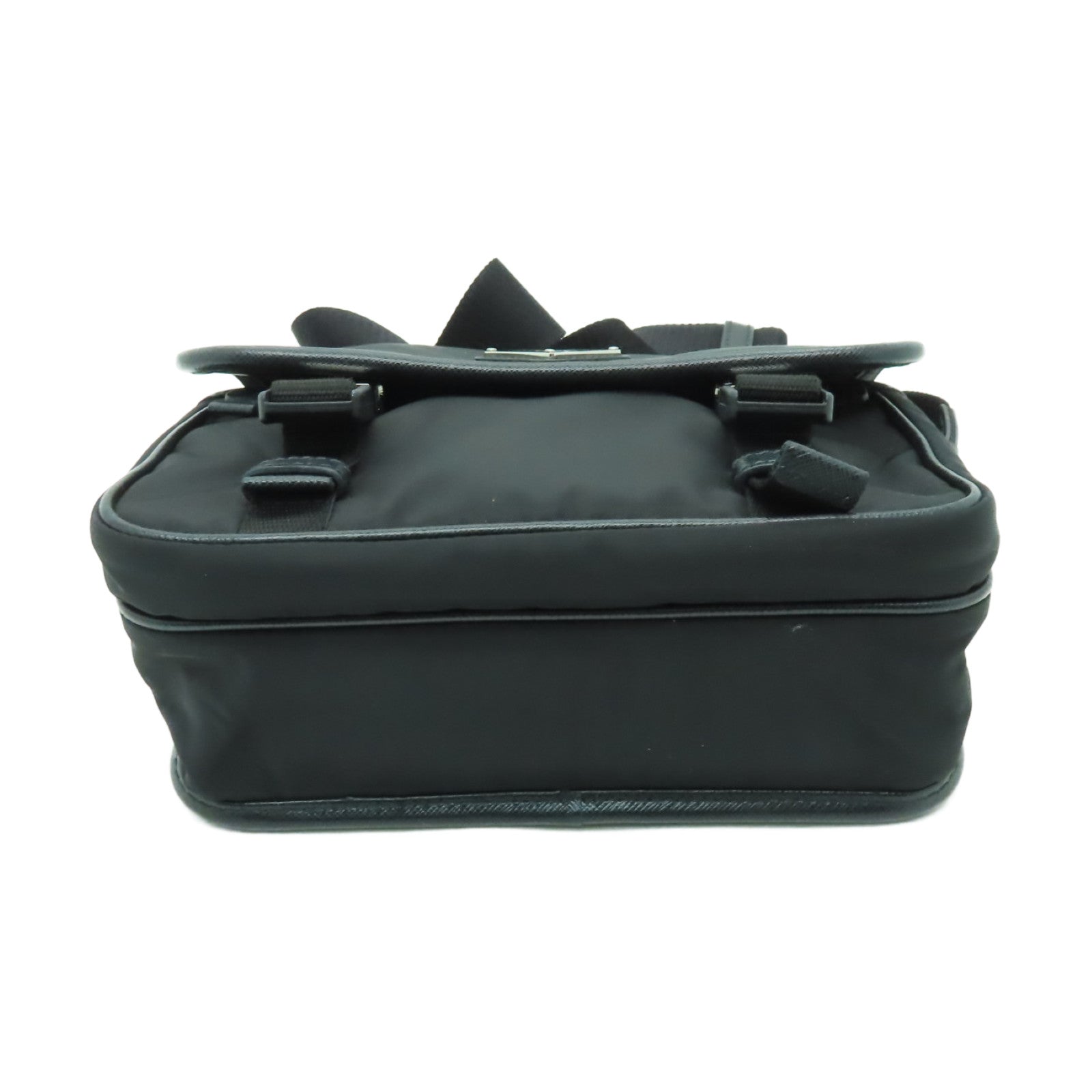 PRADA 尼龍Shoulder Bag銀扣肩背袋黑色