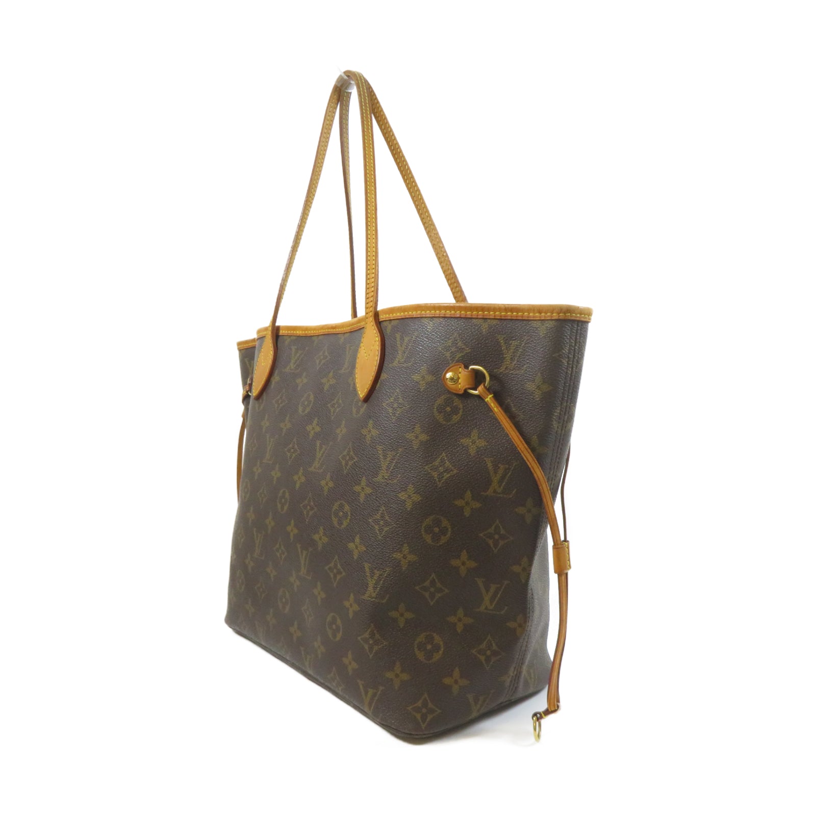 LOUIS VUITTON Monogram Neverfull MM金扣肩背袋啡色