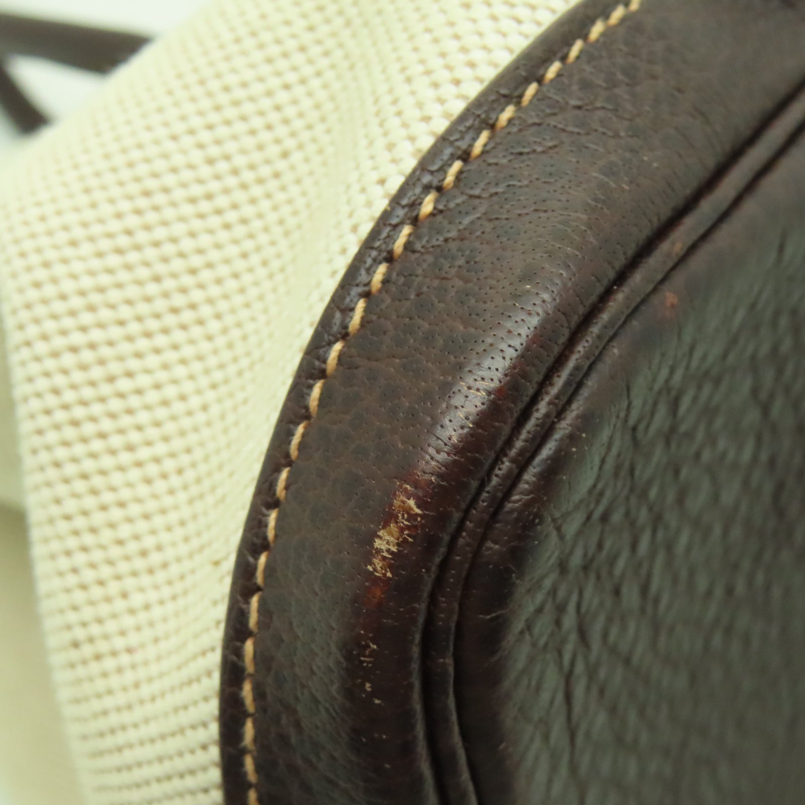 HERMES Toile H帆布Garden Party TPM銀扣手挽袋米色