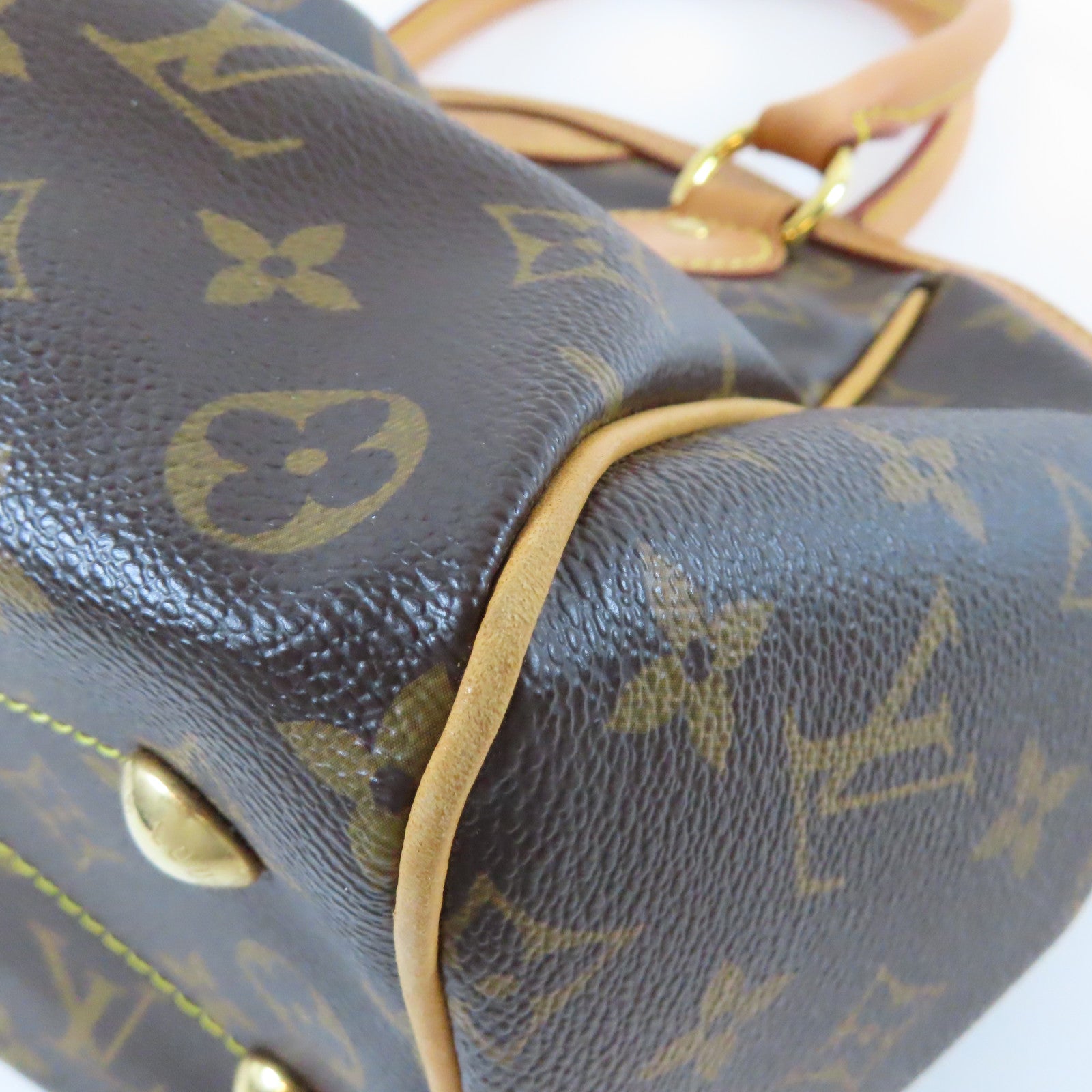 LOUIS VUITTON Monogram Tivoli PM金扣手挽袋啡色