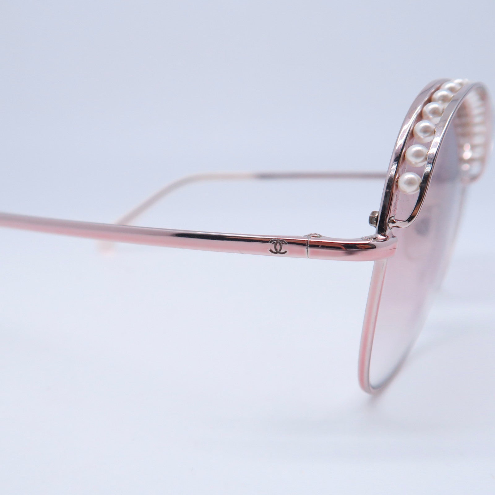 CHANEL 金属/PVC Sunglasses银扣太阳眼镜银色/紫色