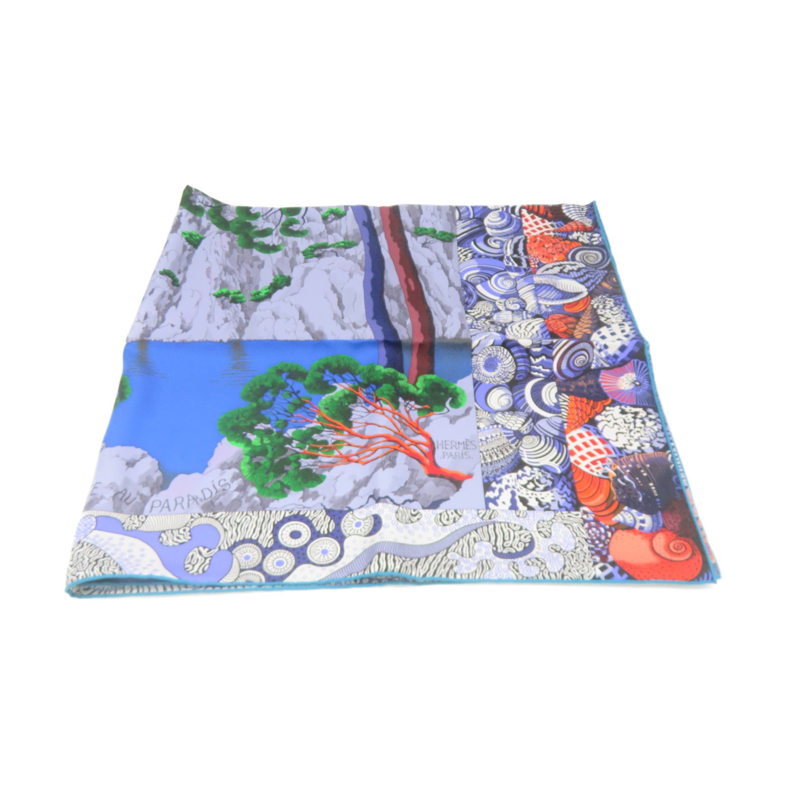 HERMES 【激減優惠】絲質Scarf 90x90絲巾藍色/彩色