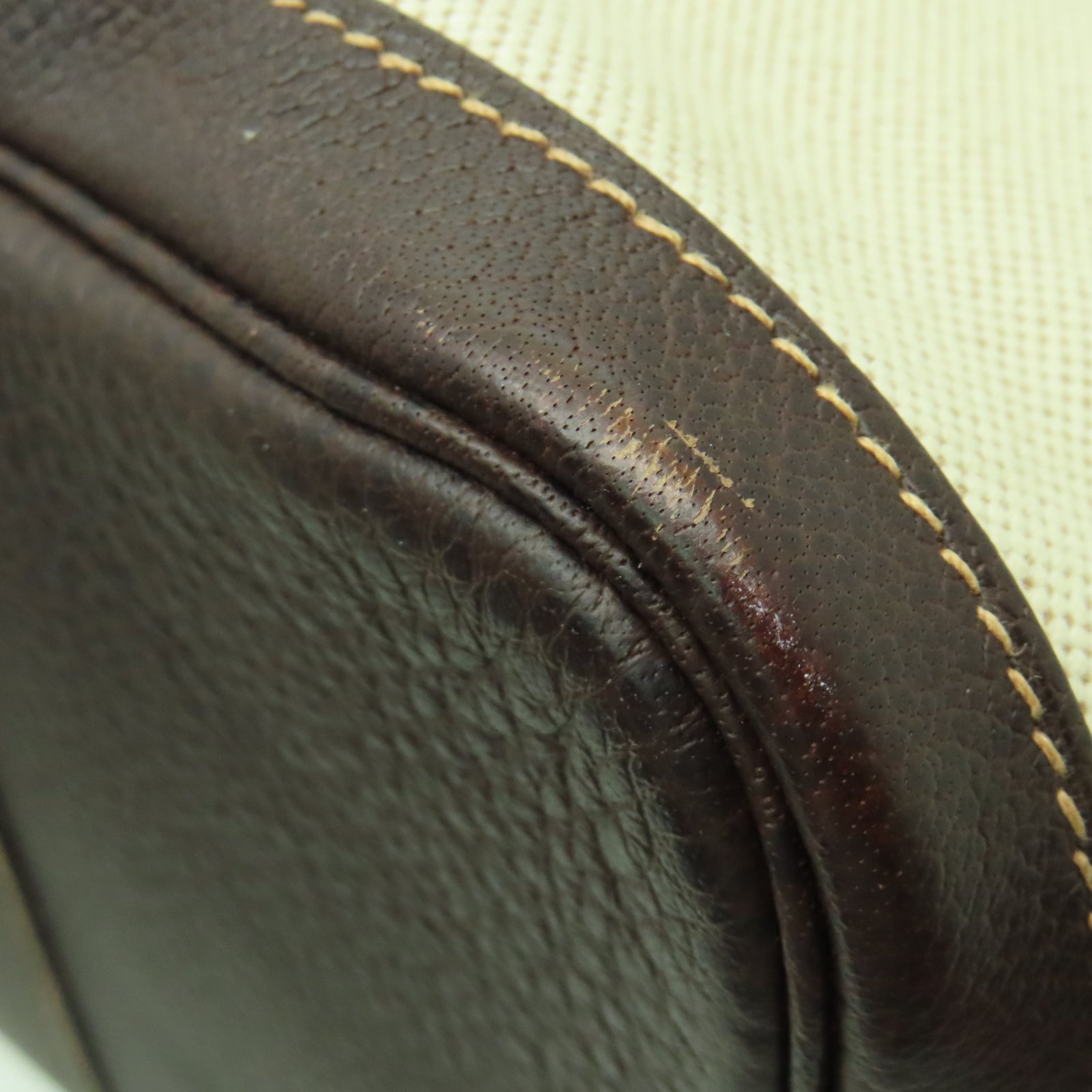 HERMES Toile H帆布Garden Party TPM銀扣手挽袋米色