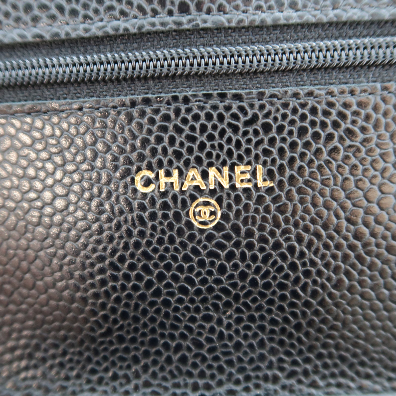 CHANEL 菱格牛皮皮革Wallet On Chain金扣鏈帶肩背袋黑色