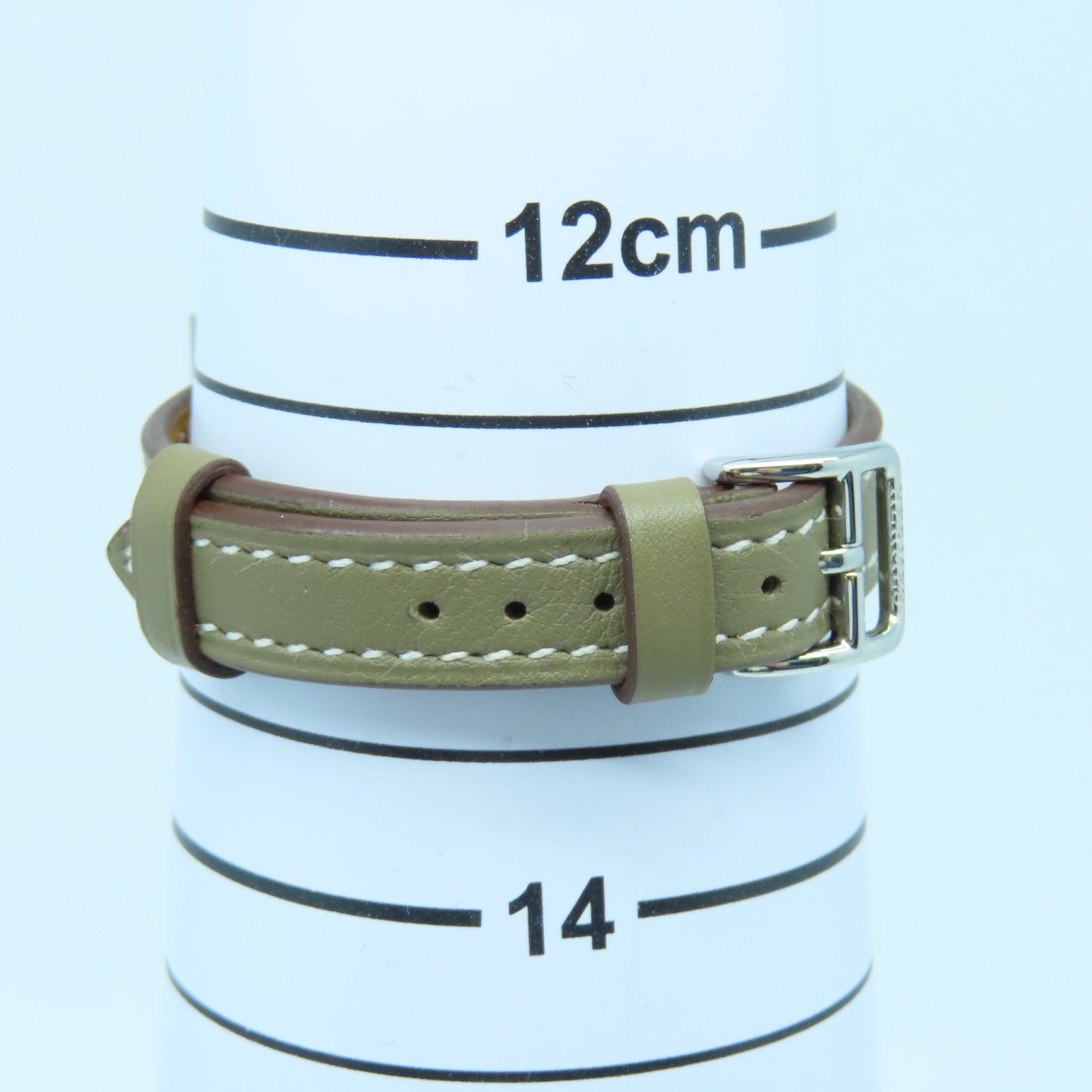 HERMES Heure H Watch不锈钢皮革带手表石英机芯大象灰
