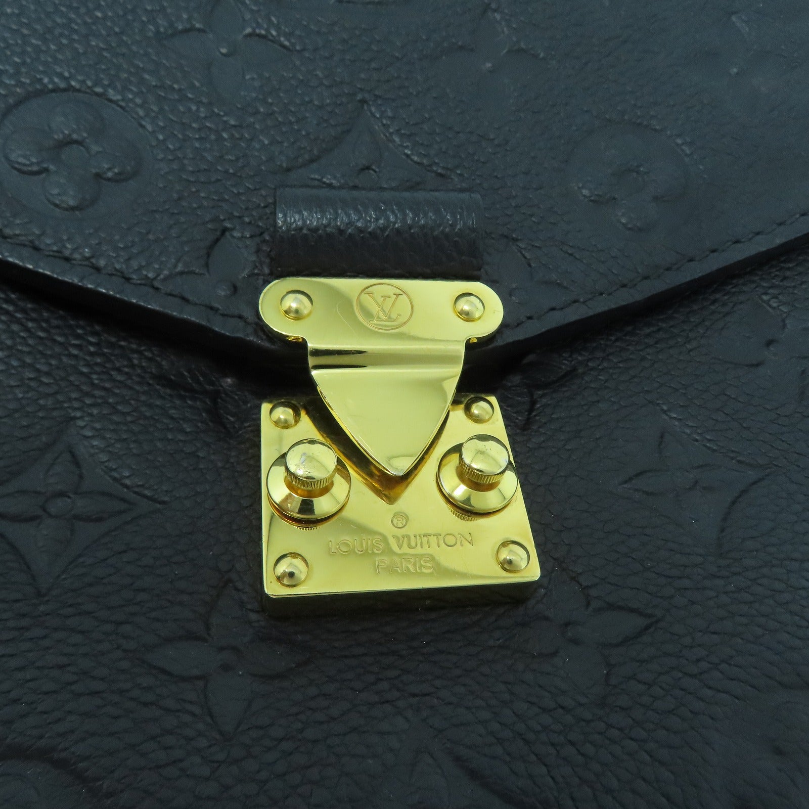 LOUIS VUITTON Monogram Empreinte Pochette Metis金扣手挽肩背兩用袋黑色