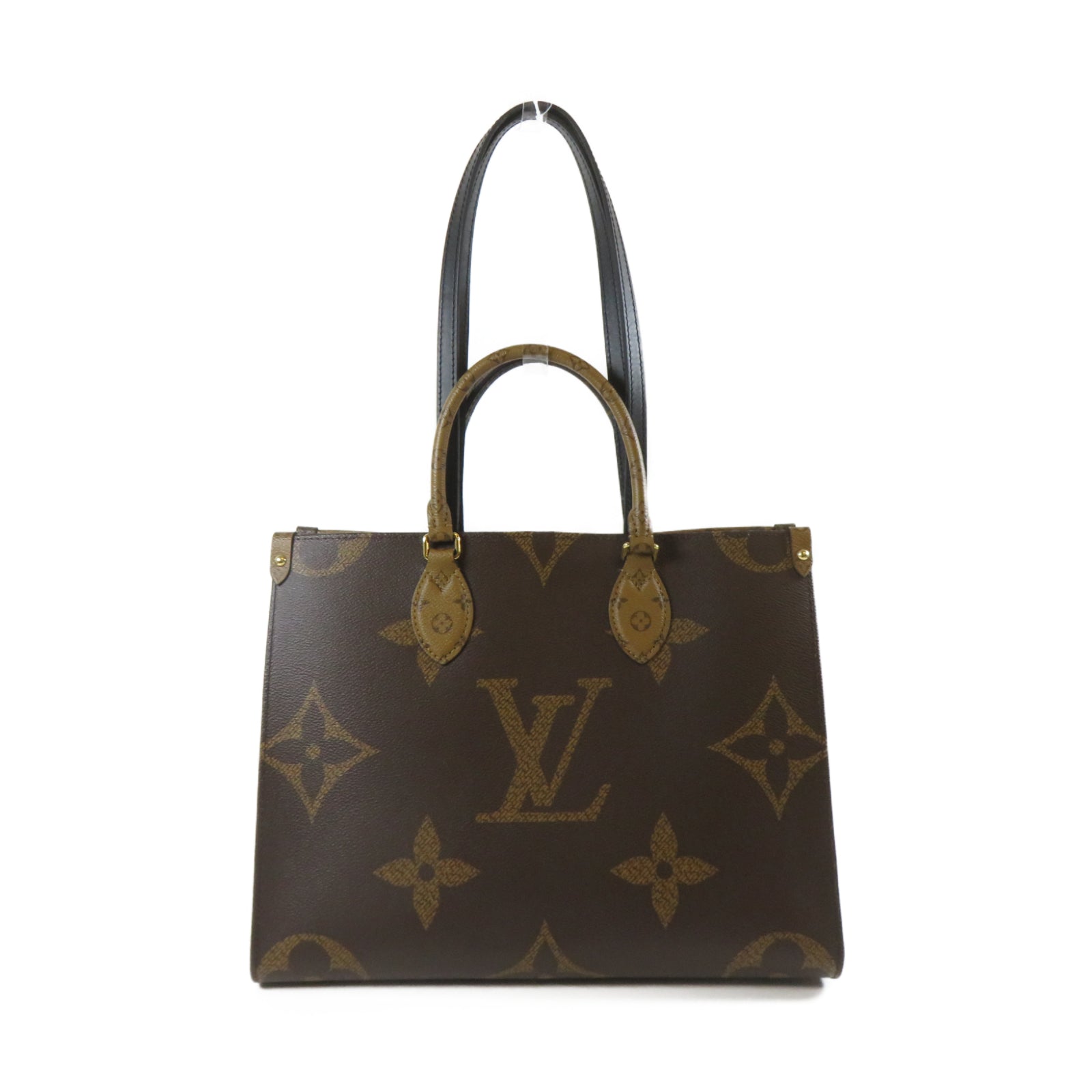 LOUIS VUITTON Monogram Giant OnTheGo MM金扣手挽肩背兩用袋啡色
