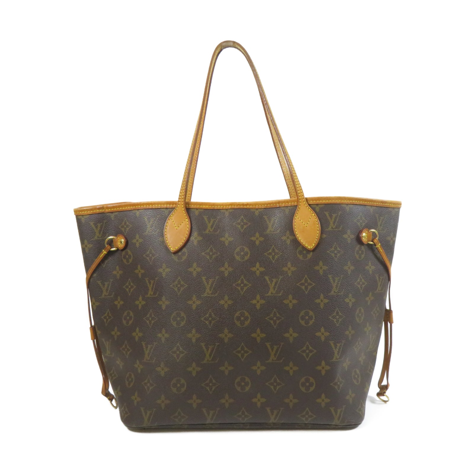 LOUIS VUITTON Monogram Neverfull MM金扣肩背袋啡色