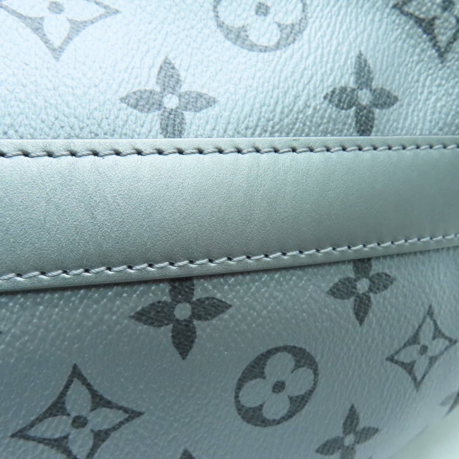 LOUIS VUITTON Monogram Eclipse Keepall 50 Silver Buckle Handle Shoulder Bag Black/Silver