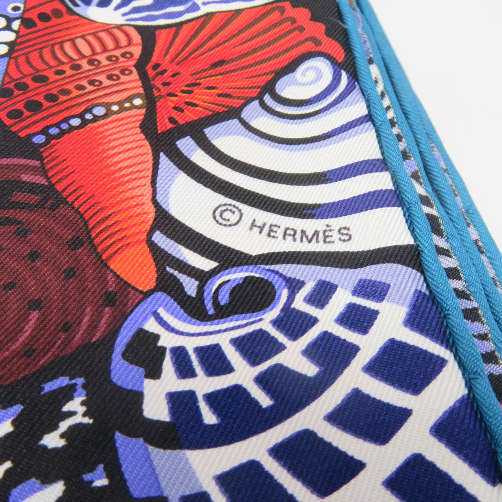 HERMES 【激減優惠】絲質Scarf 90x90絲巾藍色/彩色
