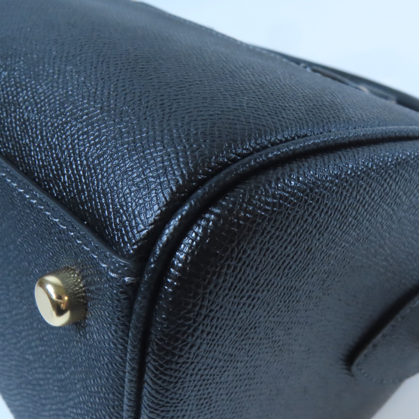 COACH 牛皮皮革2 Way Shoulder Bag金扣手挽肩背兩用袋黑色