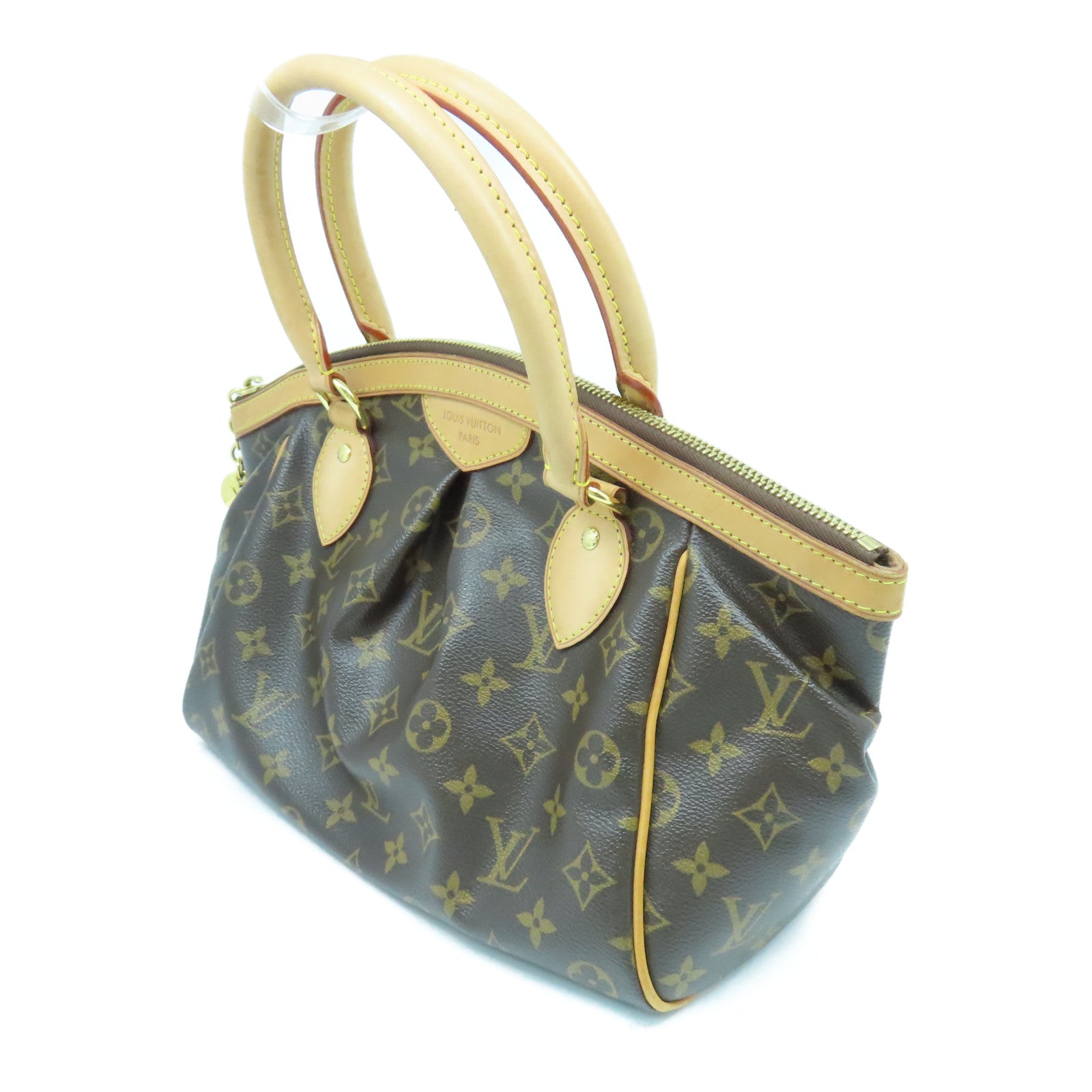 LOUIS VUITTON Monogram Beverly MM金扣肩背袋棕色